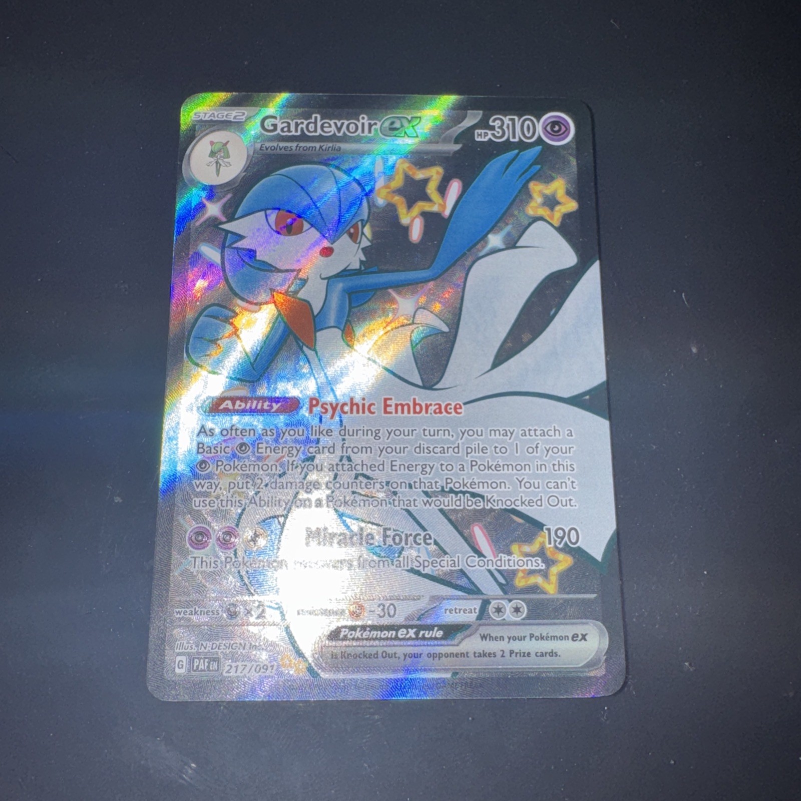 Pokemon Card Gardevoir 217/091 Paldean Fates Shiny Ultra Rare Full Art Holo NM Pokemon Card Gardevoir 217/091 Paldean Fates Shiny Ultra Rare Full Art Holo NM