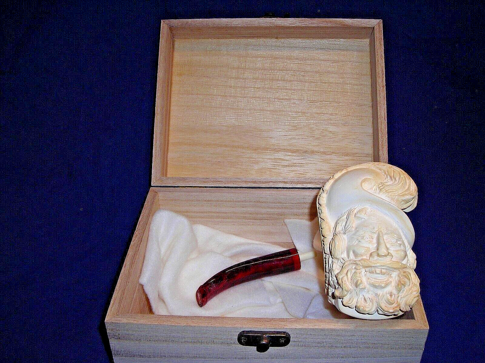 🔴UNSMOKED UNKNOWN ARTIST MEERSCHAUM PIPE HAPPY CAVALIER HEAVY FACIAL DETAIL -2 🔴UNSMOKED UNKNOWN ARTIST MEERSCHAUM PIPE HAPPY CAVALIER HEAVY FACIAL DETAIL -2