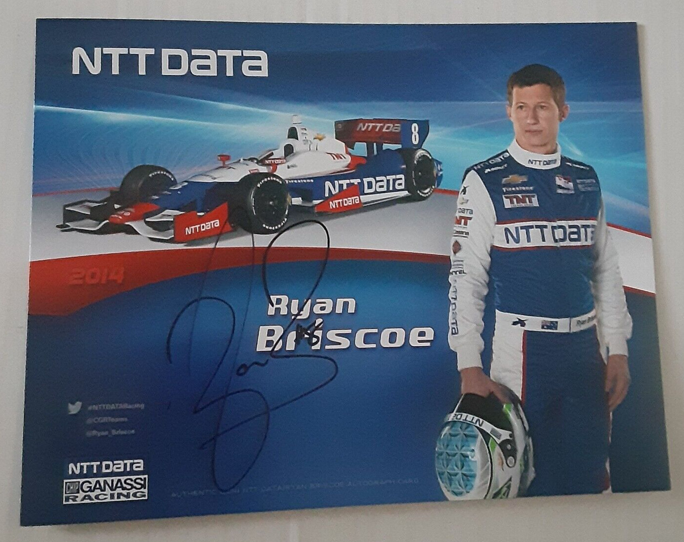 Ryan Briscoe #8 Autographed Hero Card NTT Data Chip Ganassi Racing IndyCar Ryan Briscoe #8 Autographed Hero Card NTT Data Chip Ganassi Racing IndyCar
