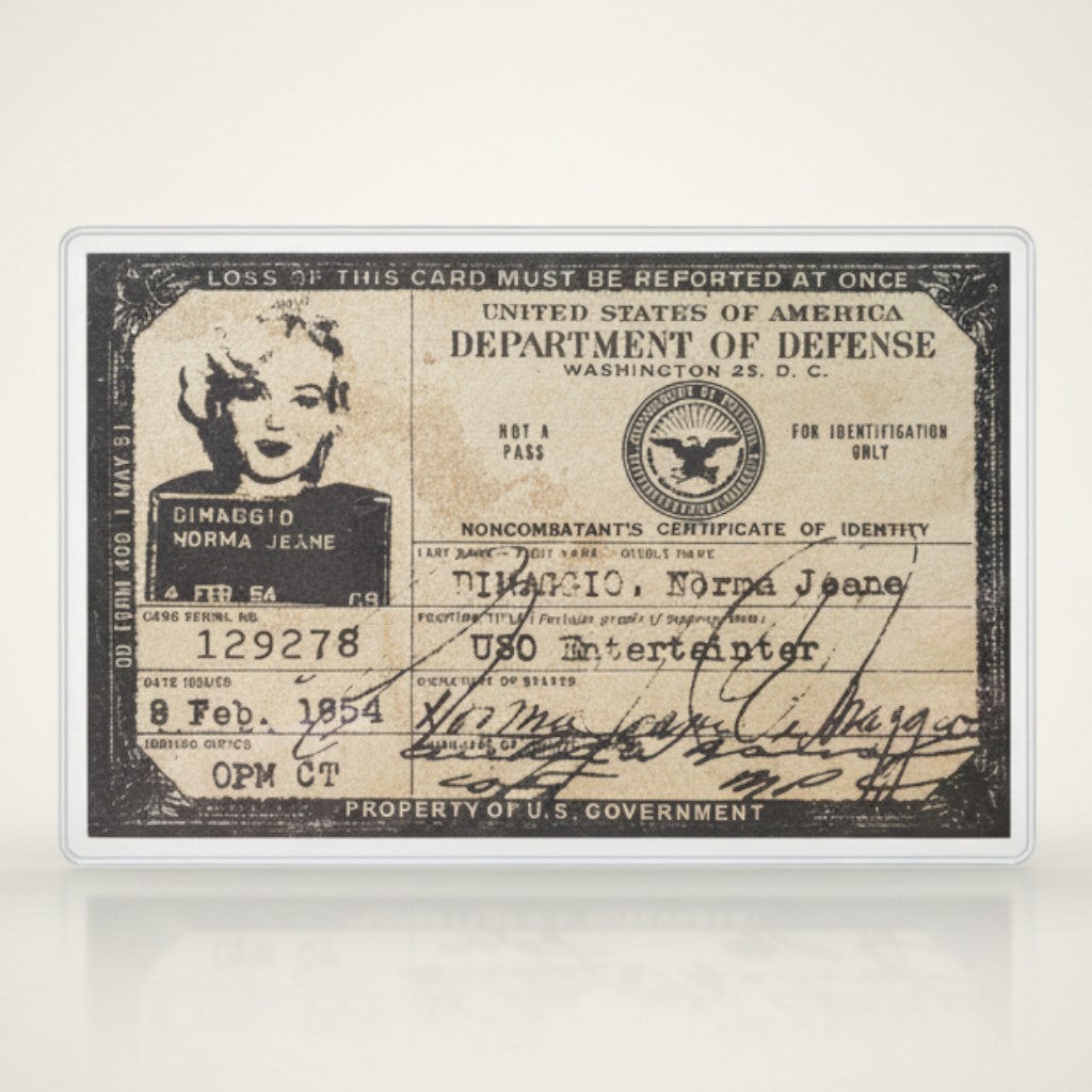 Marilyn Monroe 1954 USO ID Card Marilyn Monroe 1954 USO ID Card