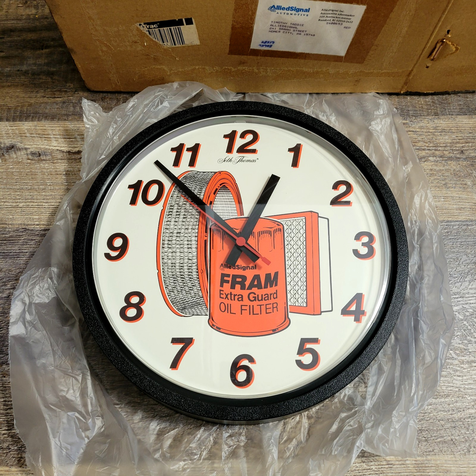 Vtg FRAM Oil Filters Advertising Clock Seth Thomas RARE New Old Stock in Box Vtg FRAM Oil Filters Advertising Clock Seth Thomas RARE New Old Stock in Box