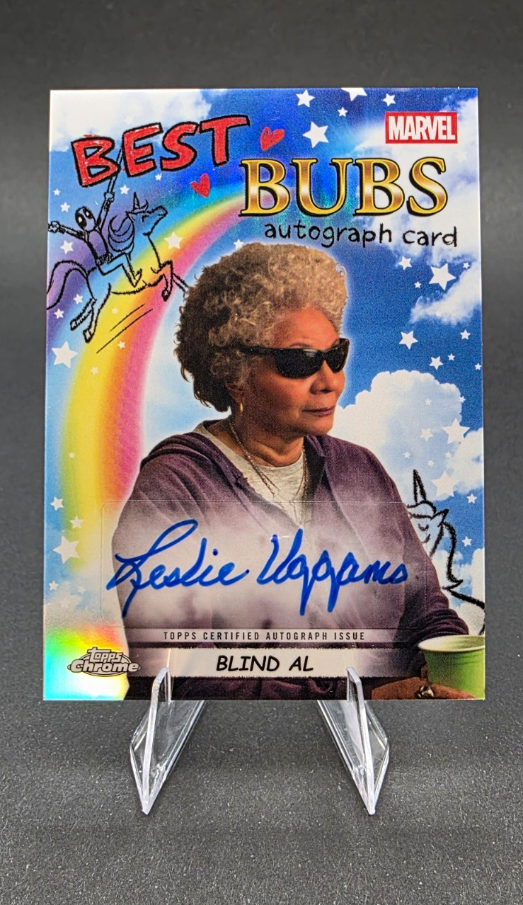 Topps 2025 Deadpool Chrome Marvel Blind Al Best Bubs NA-LU Auto Leslie Uggams Topps 2025 Deadpool Chrome Marvel Blind Al Best Bubs NA-LU Auto Leslie Uggams