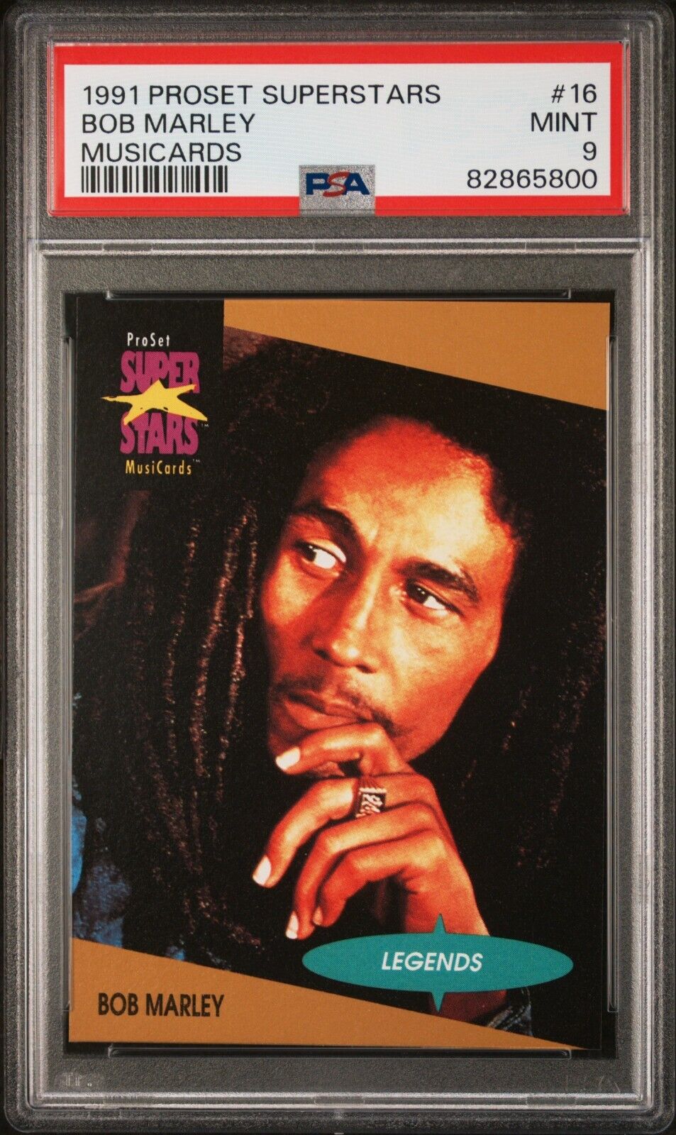1991 Proset Superstars Bob Marley Musicards PSA 9 Graded MINT Card #16 RARE