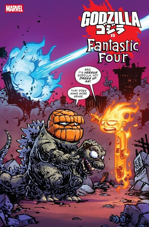 Godzilla VS Fantastic Four #1 Skottie Young Cover Variant  3/26 Marvel