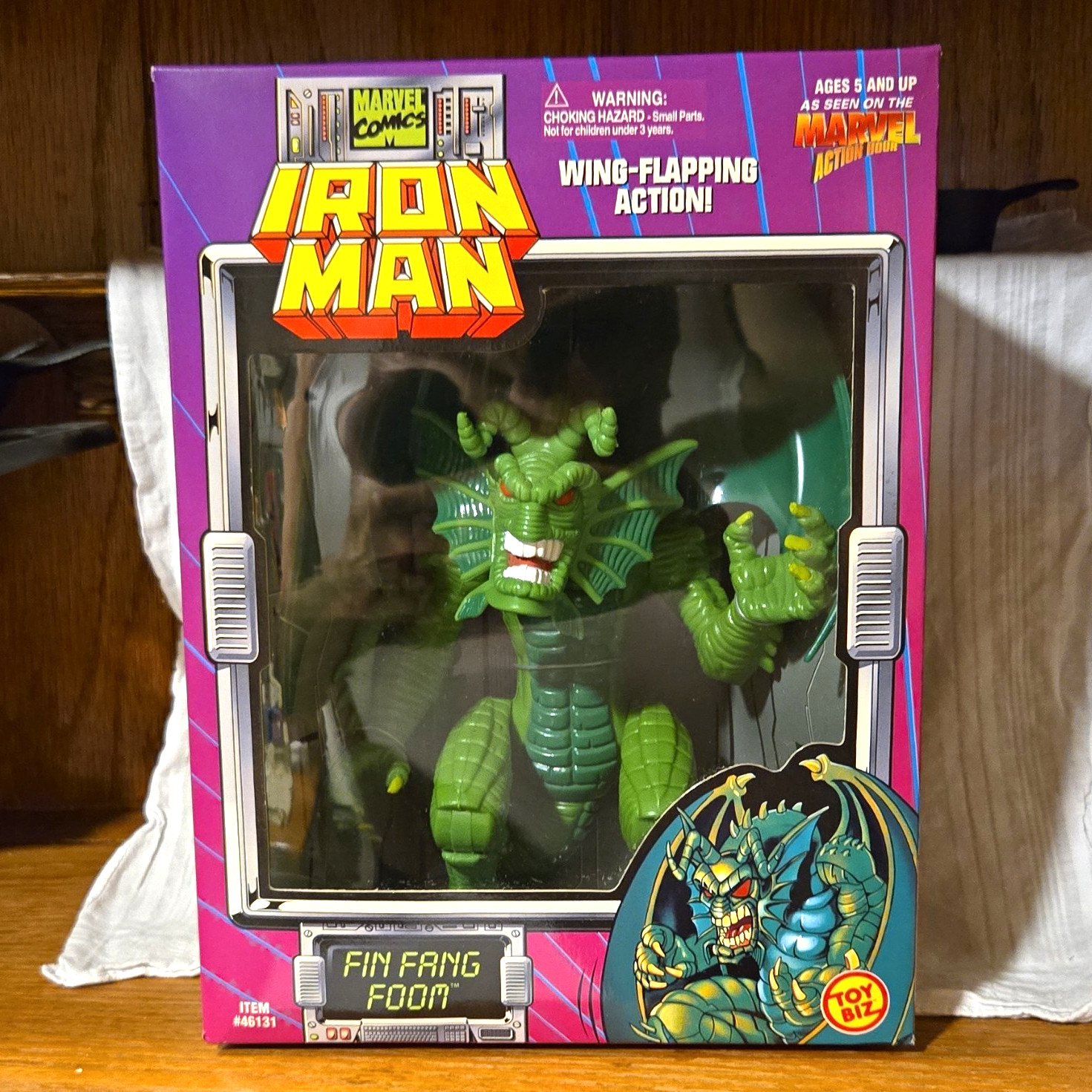 Toy Biz Marvel Iron Man Fin Fang Foom Wing-Flapping Figure 1:10 Plastic 46131 Toy Biz Marvel Iron Man Fin Fang Foom Wing-Flapping Figure 1:10 Plastic 46131