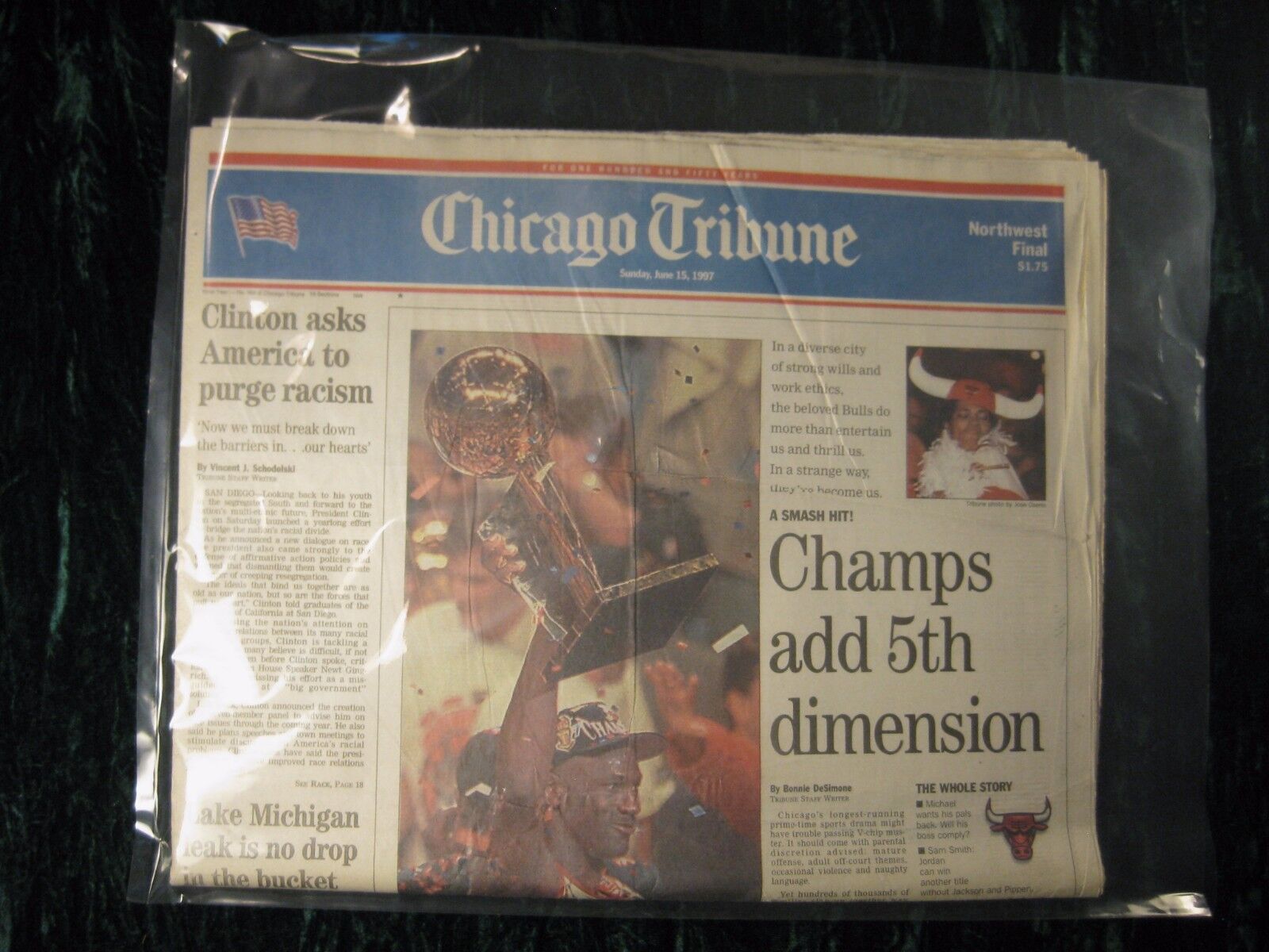1997 Chicago Tribune Michael Jordan NBA Finals Most Valuable Player