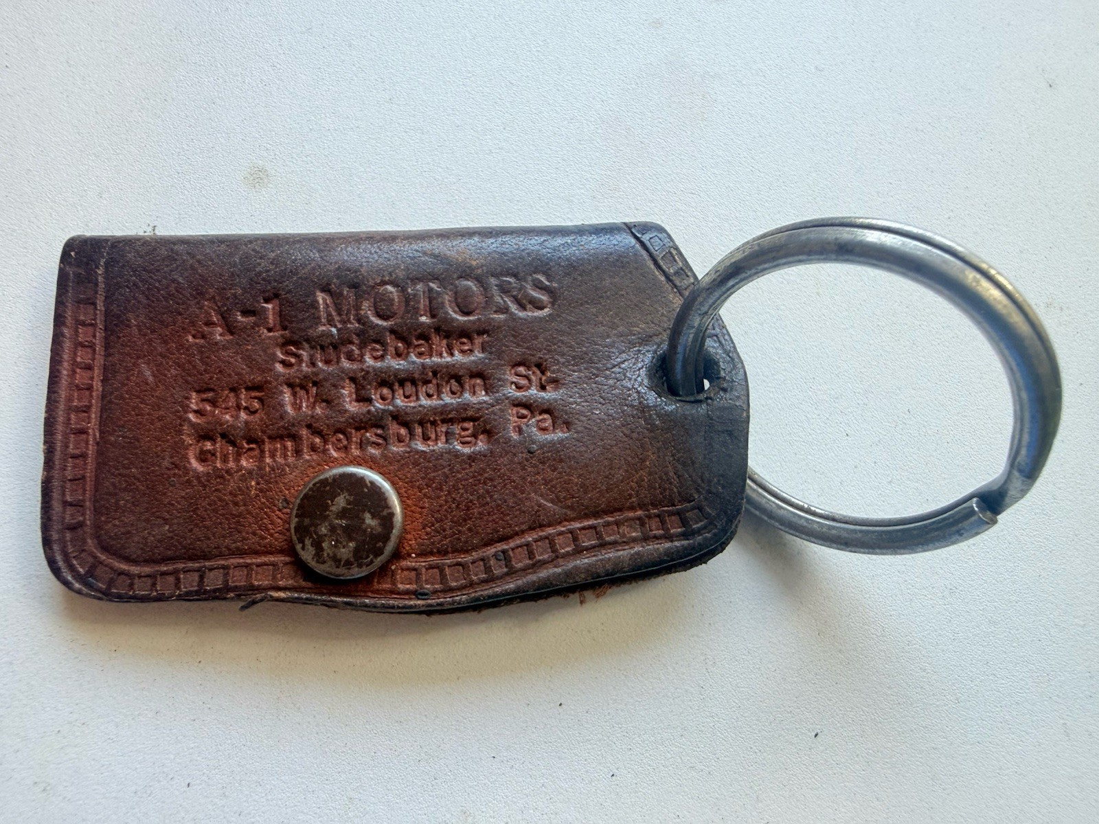 Vintage A-1 Motors Chambersburg PA Leather Dealership Key Holder Key Fob Vintage A-1 Motors Chambersburg PA Leather Dealership Key Holder Key Fob