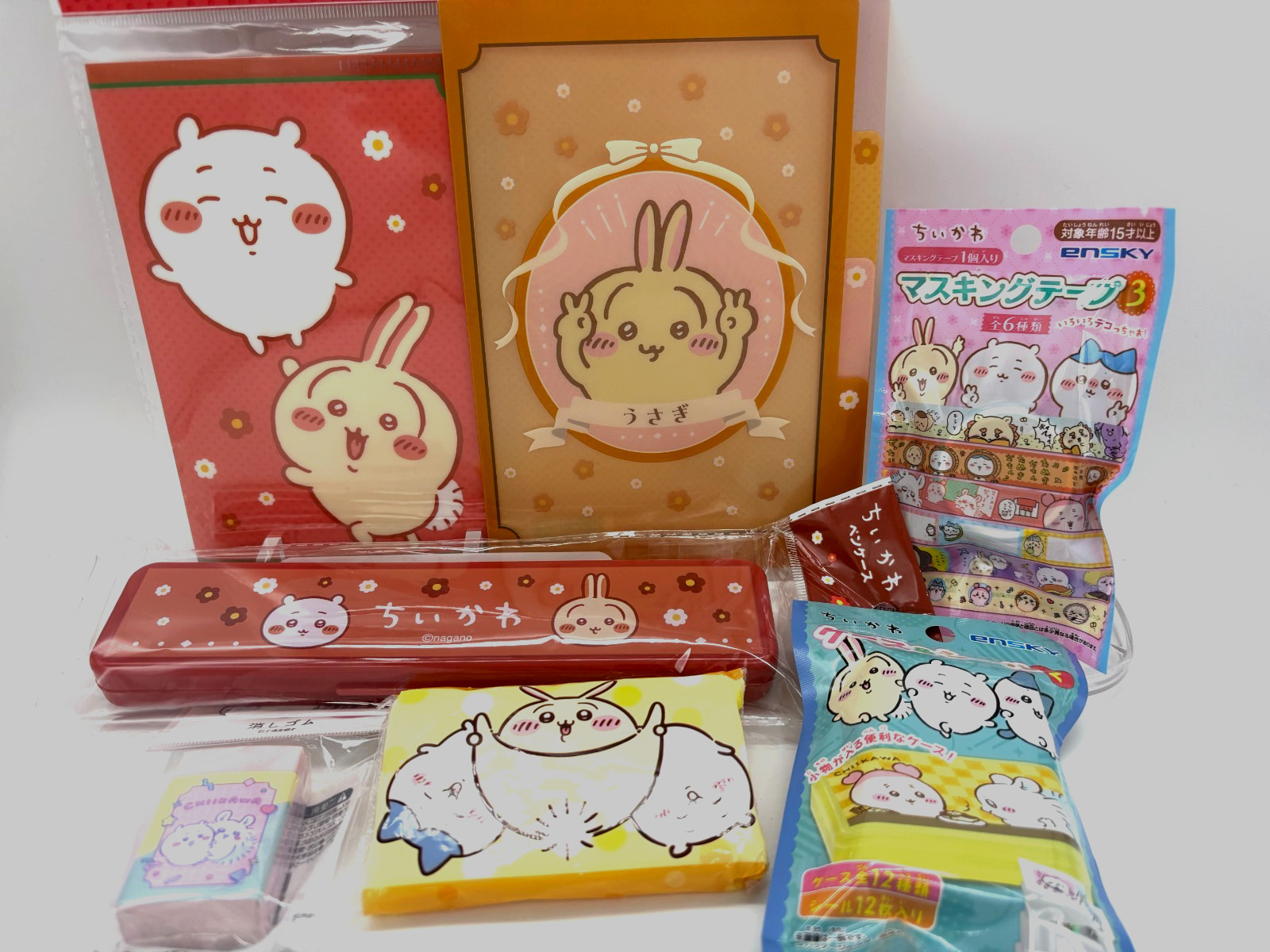 Chiikawa Usagi Lot 7 Japan Pencil case Eraser Notebook Masking tape Stationery Chiikawa Usagi Lot 7 Japan Pencil case Eraser Notebook Masking tape Stationery