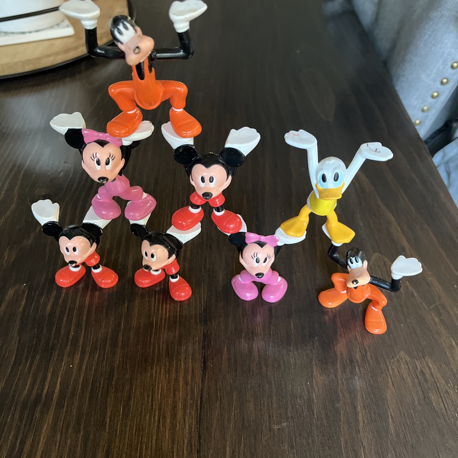Vintage Mickey Mouse Toy Figurines, Set Of 8
