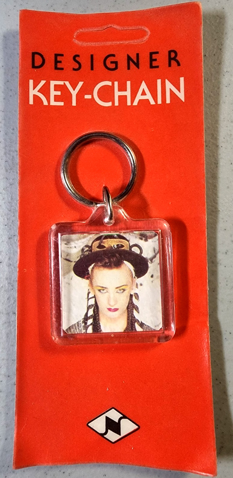 Vintage 1980s Boy George Culture Club Keychain New On Card Retro Pop New Wave Vintage 1980s Boy George Culture Club Keychain New On Card Retro Pop New Wave