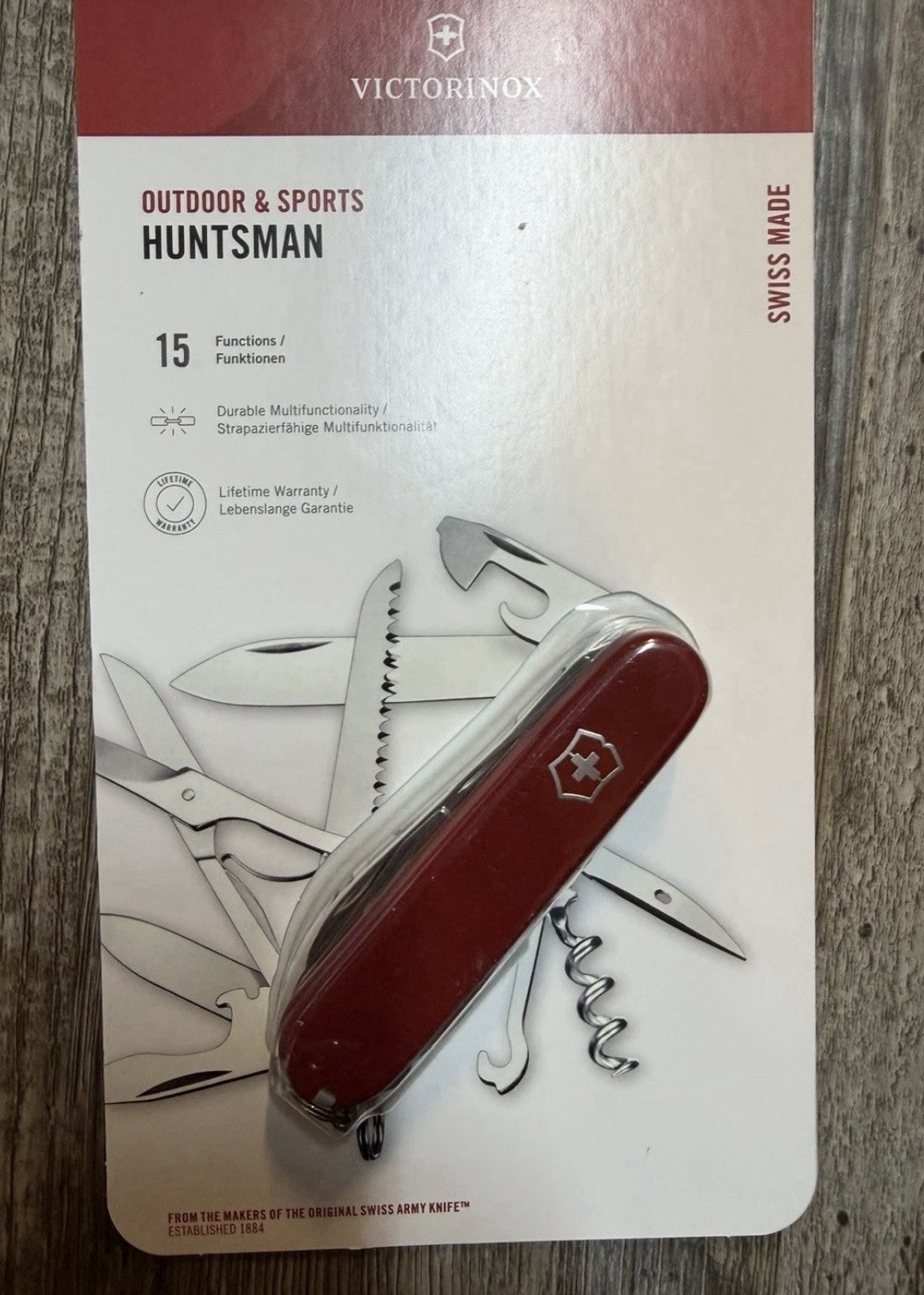 Victorinox 15 Function Swiss Army Knife Huntsman Red - NEW Victorinox 15 Function Swiss Army Knife Huntsman Red - NEW