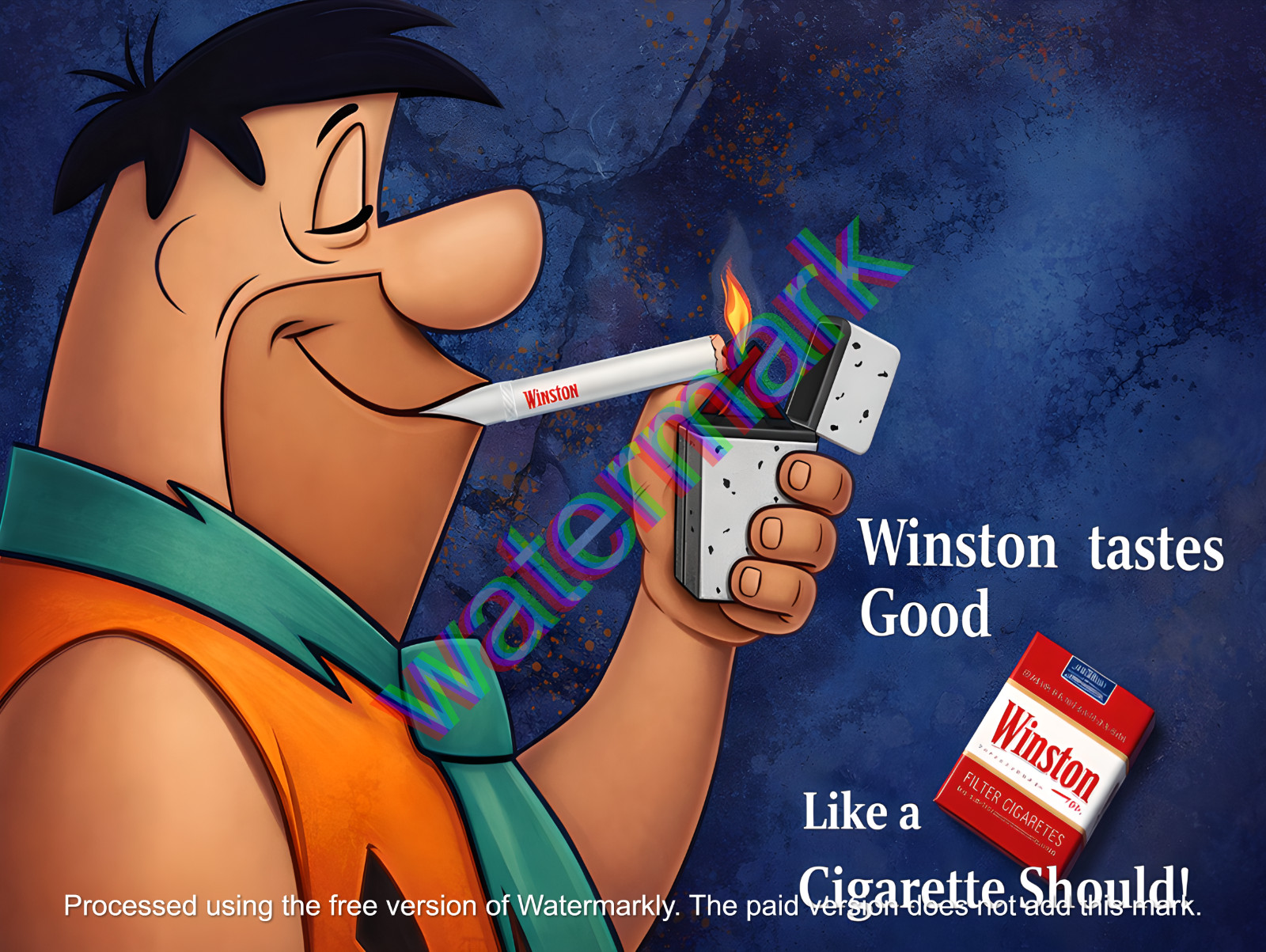 Winston Cigarette Fred Flintstone  Metal Sign 9" x 12" or 12" x 16"