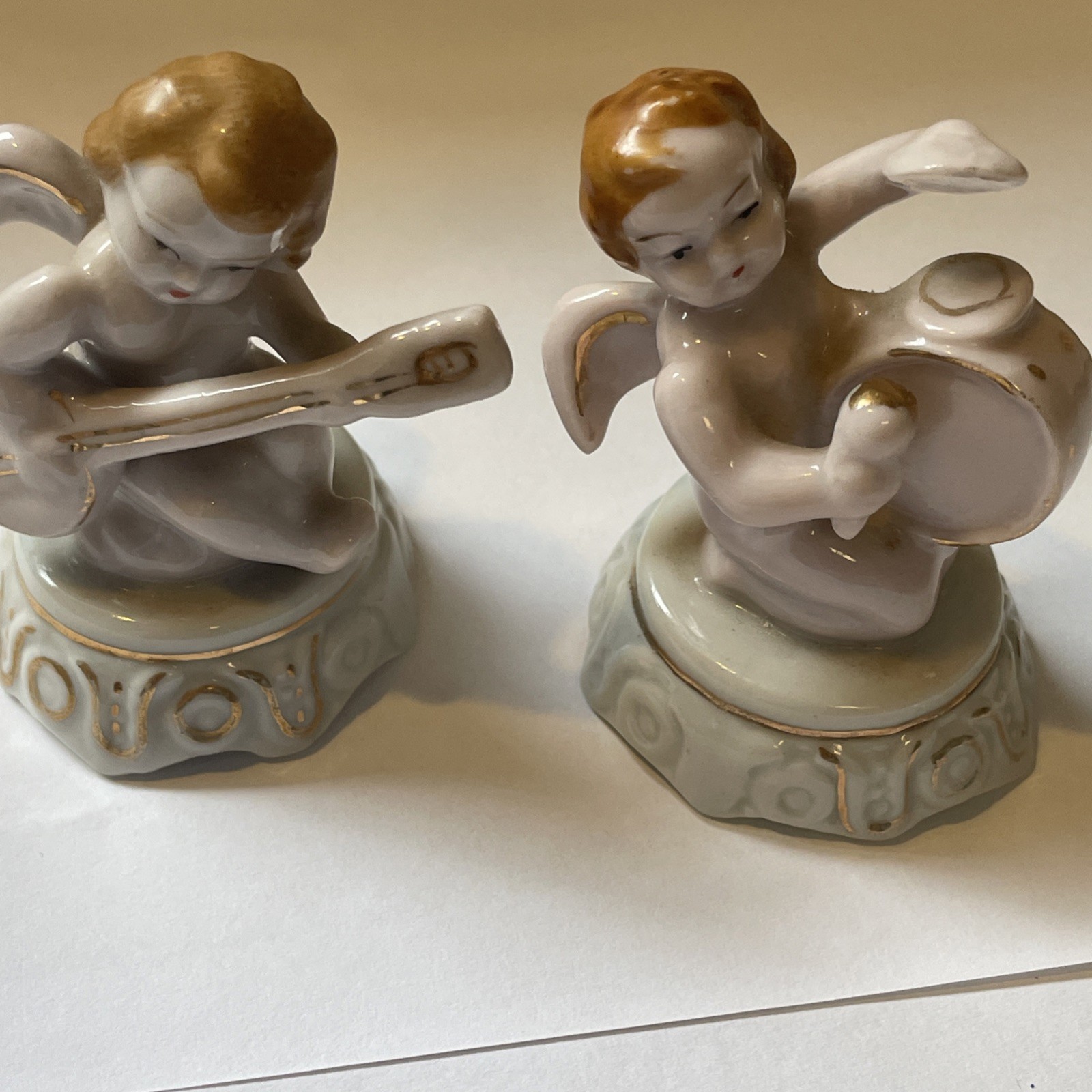 Two VTG Occupied Japan Angel Drummer And Guitarist Musicians. EUC 2.5” T Two VTG Occupied Japan Angel Drummer And Guitarist Musicians. EUC 2.5” T