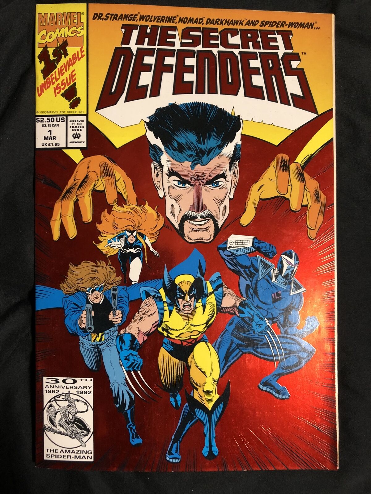 The Secret Defenders #1 1993 Marvel Comics Red Foil Cover MCU