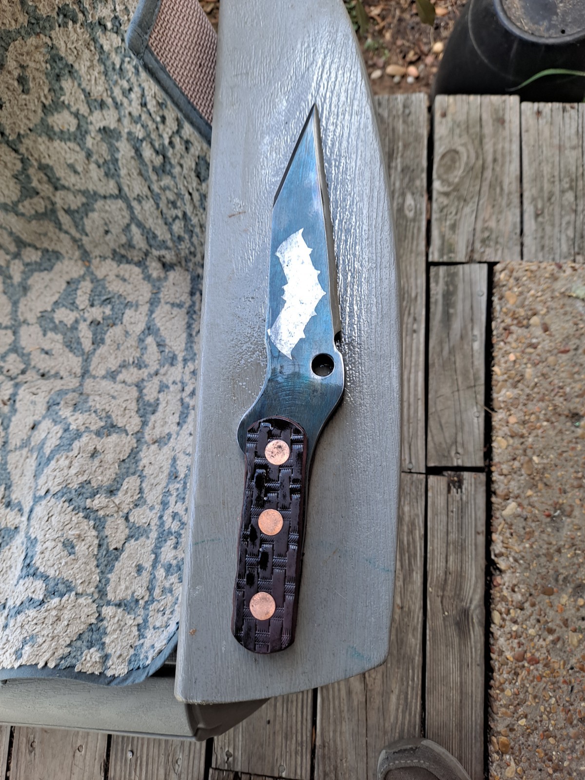 CUSTOM MADE ONE OF KIND NO SPIN SPIN THROWING KNIFE 12"
