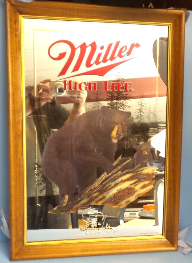 Vintage Miller High Life Black Bear Wisconsin Beer Mirror #25760 BRAND NEW Vintage Miller High Life Black Bear Wisconsin Beer Mirror #25760 BRAND NEW