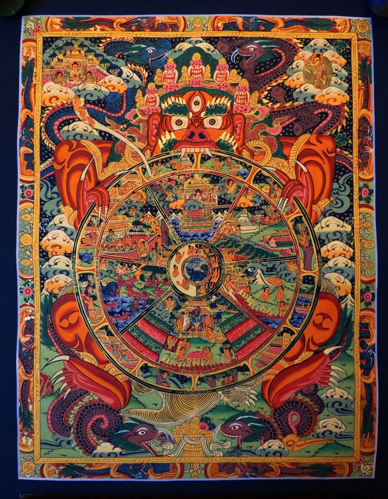 Buddhism Wheels of Life Samsara Bhavachakra Mandala Painting Thangka Nepal free