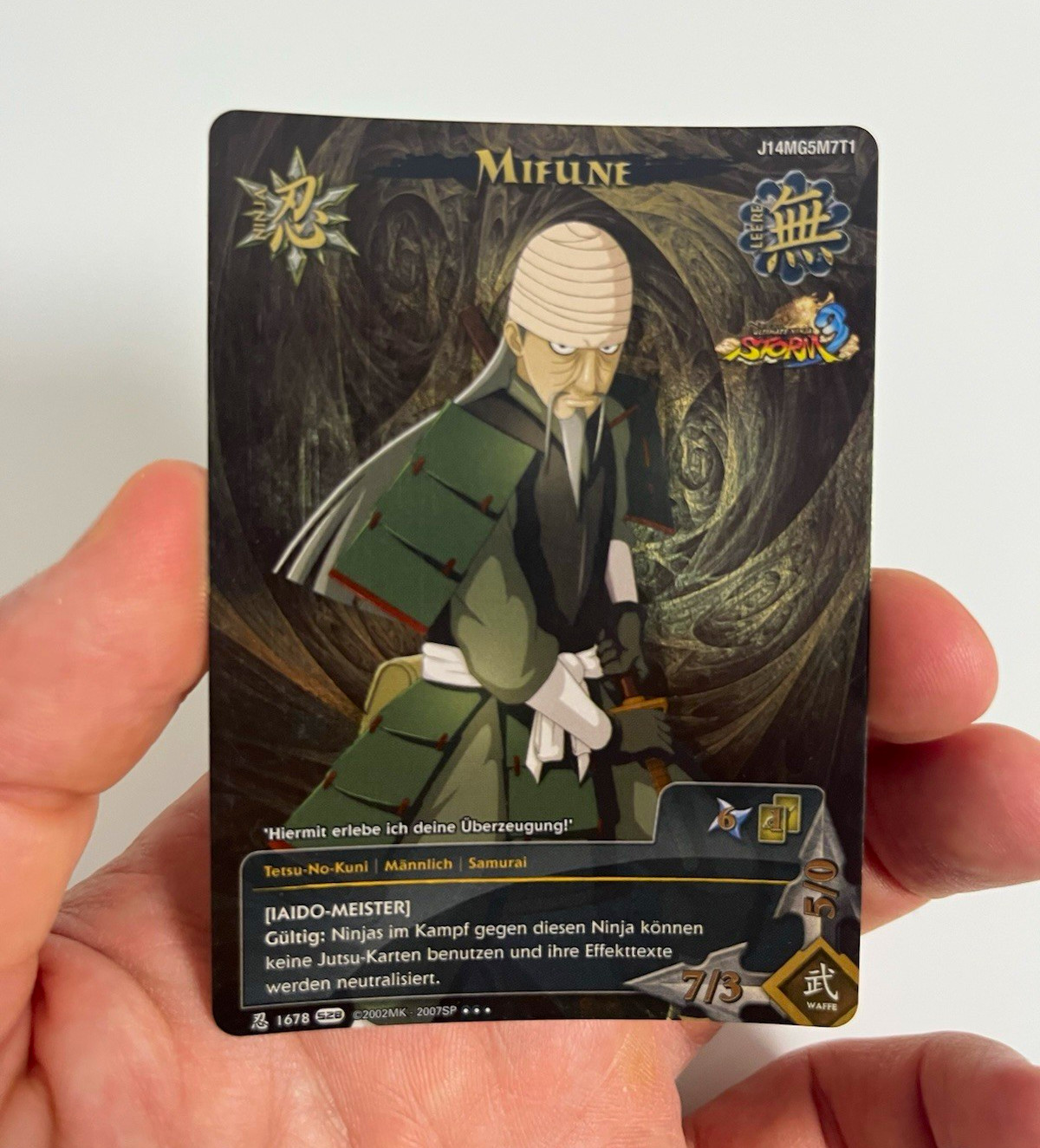 Bandai Naruto Tcg Ccg Card Mifune 1678 Ninja Super Rare Foil German 2007 Bandai Naruto Tcg Ccg Card Mifune 1678 Ninja Super Rare Foil German 2007