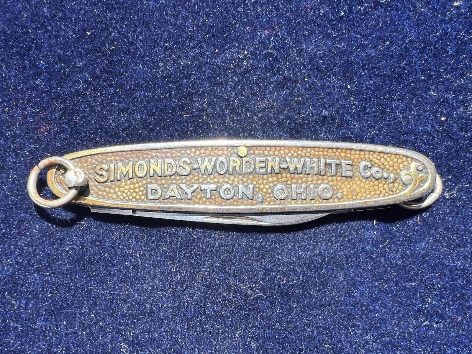Vintage Simonds-Worden-White Co. Ring Turn Advertising Pocket Knife, Germany