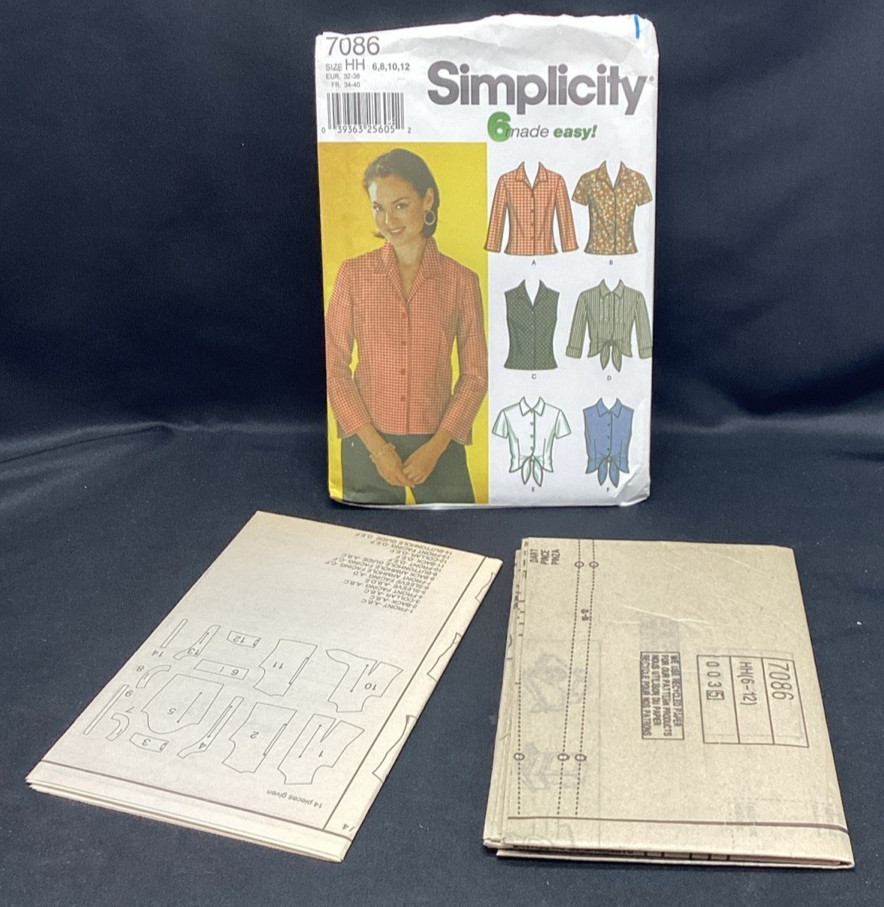Vtg Sewing Pattern, Simplicity 7036, Shirt 6-12, Uncut - ships free Vtg Sewing Pattern, Simplicity 7036, Shirt 6-12, Uncut - ships free