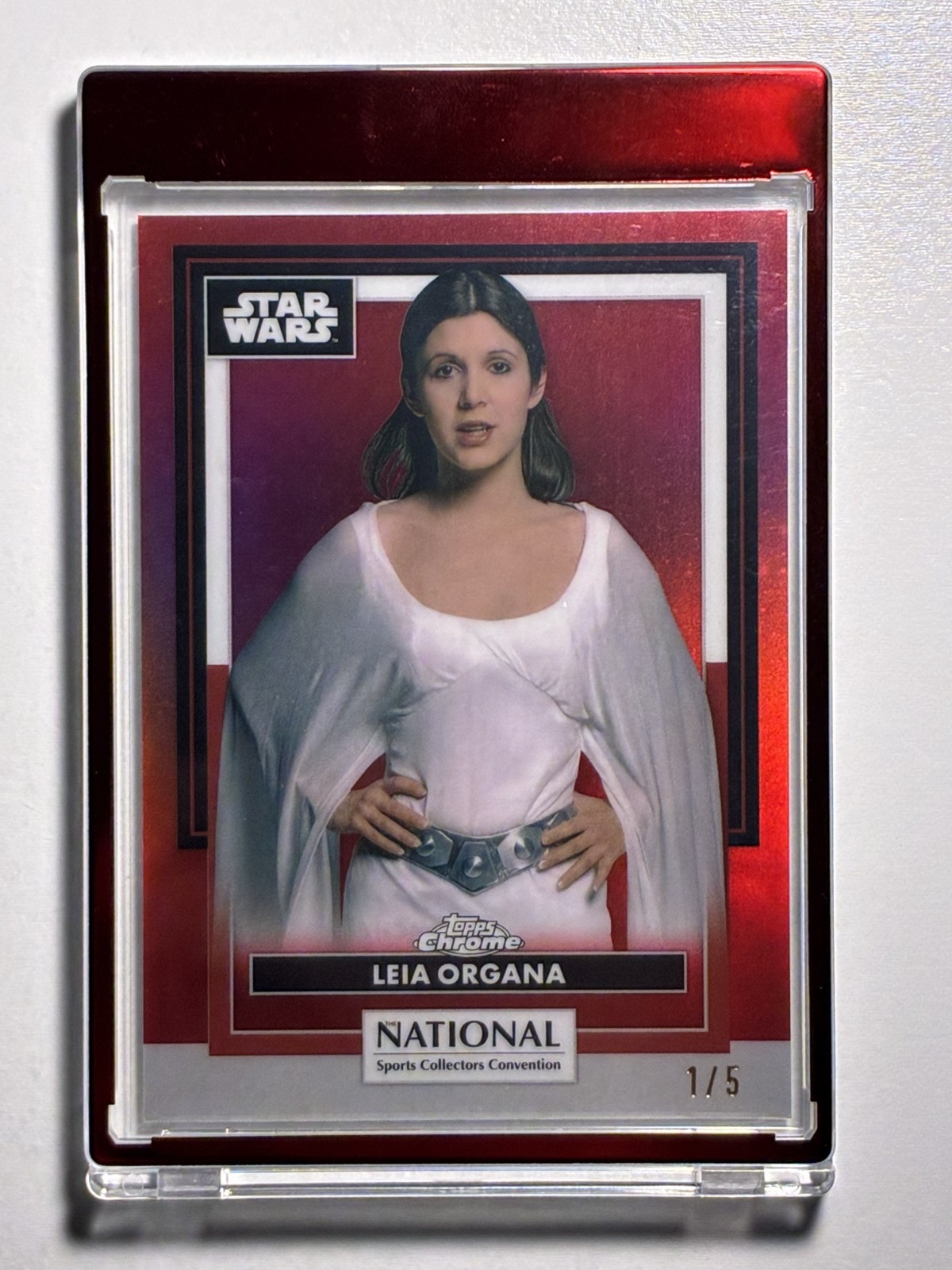 2026 Topps NSCC Star Wars Princess Leia Organa #SW-47 True Red Refractor /5