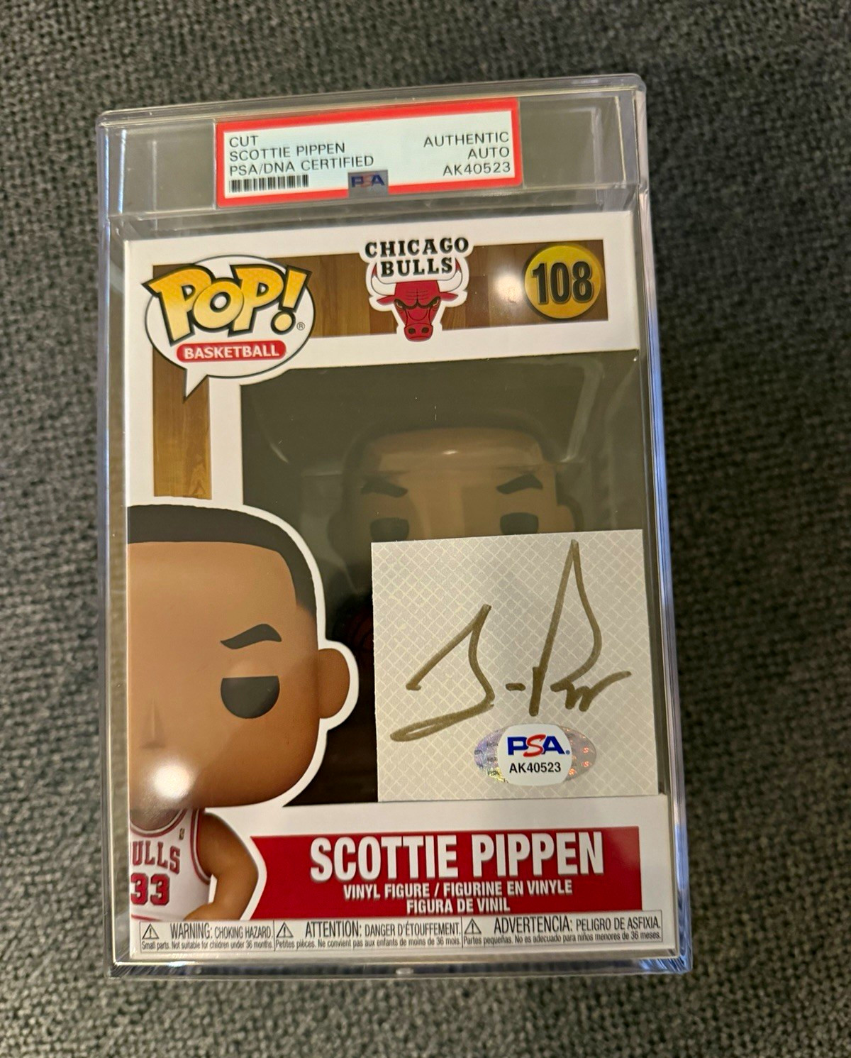 Funko Pop Basketball Scottie Pippen #108 Chicago Bulls Signed PSA/DNA Funko Pop Basketball Scottie Pippen #108 Chicago Bulls Signed PSA/DNA