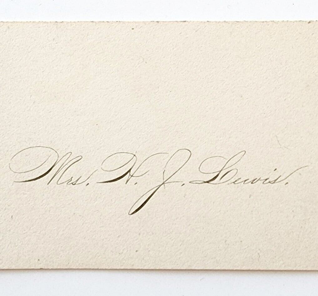 1850s-60s Hand Signed H.J. Lewis Business Card Victorian RARE Poet Boston 1850s-60s Hand Signed H.J. Lewis Business Card Victorian RARE Poet Boston