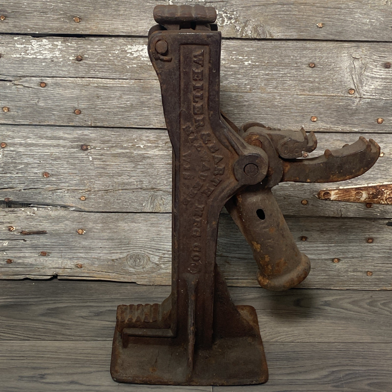 Antique Railroad Jack 1895 Pat. Ratchet-Lever Weiler & Barth Mfg Co Milwaukee Wi Antique Railroad Jack 1895 Pat. Ratchet-Lever Weiler & Barth Mfg Co Milwaukee Wi