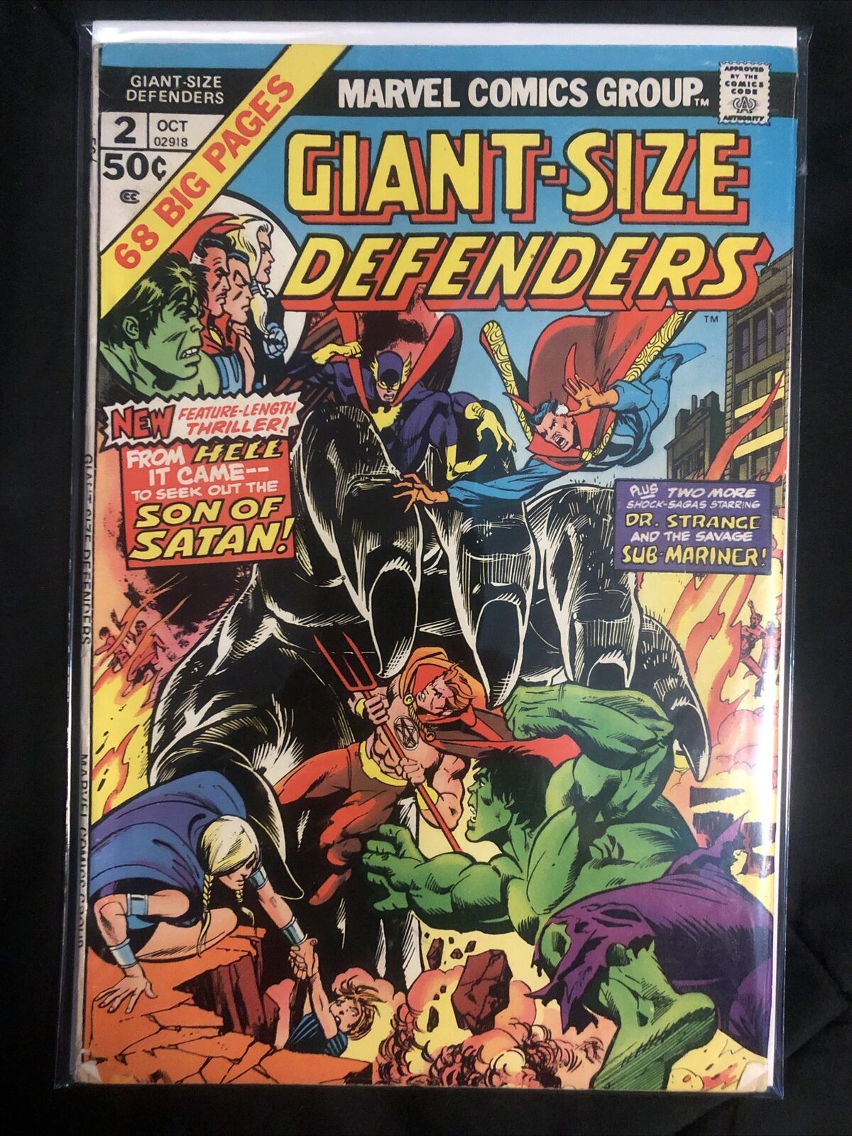 GIANT SIZE DEFENDERS #2 Oct 1974 Hulk Doctor Strange Sub Mariner  