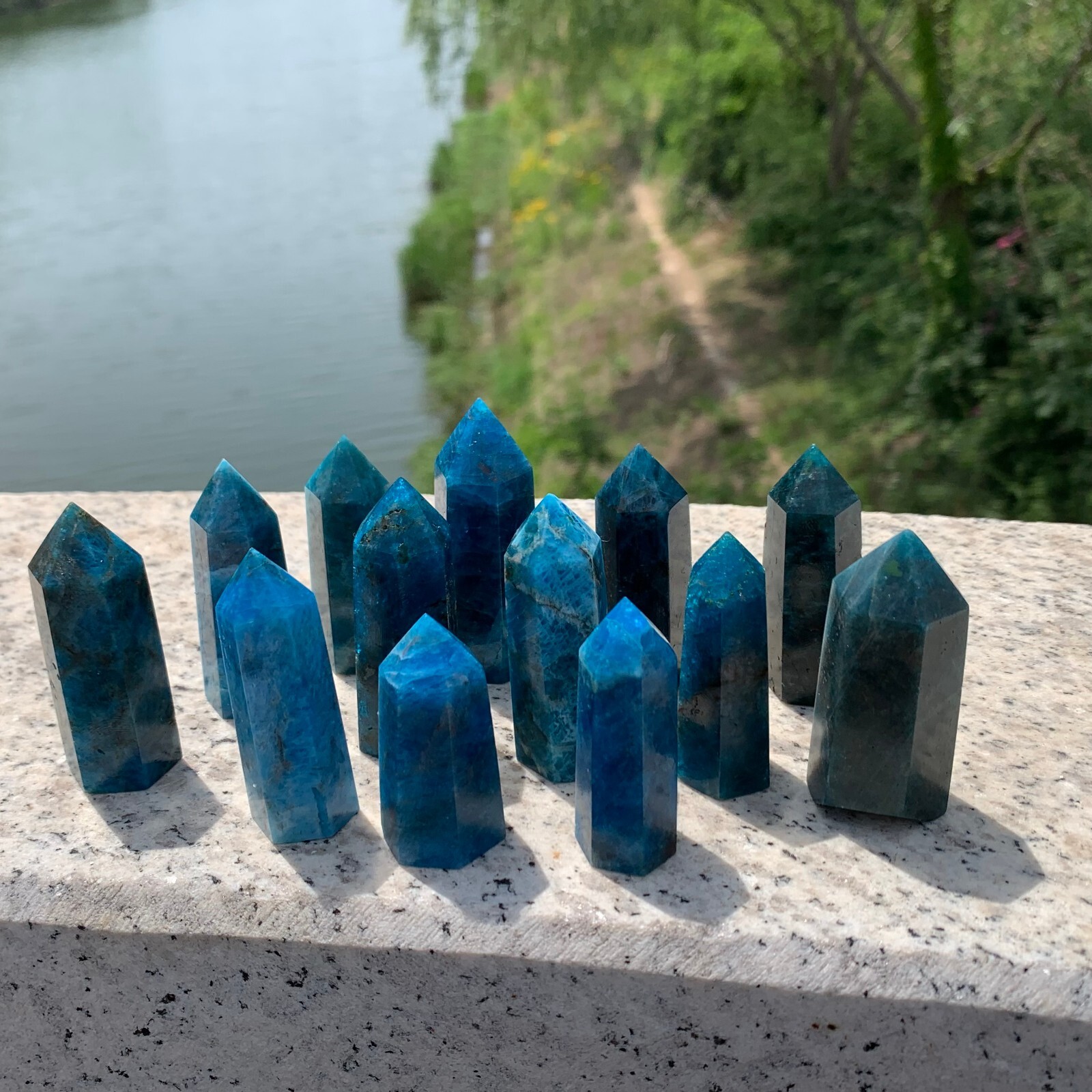 1LB Natural apatite quartz tower obelisk crystal wand point healing 40-65mm 1LB Natural apatite quartz tower obelisk crystal wand point healing 40-65mm