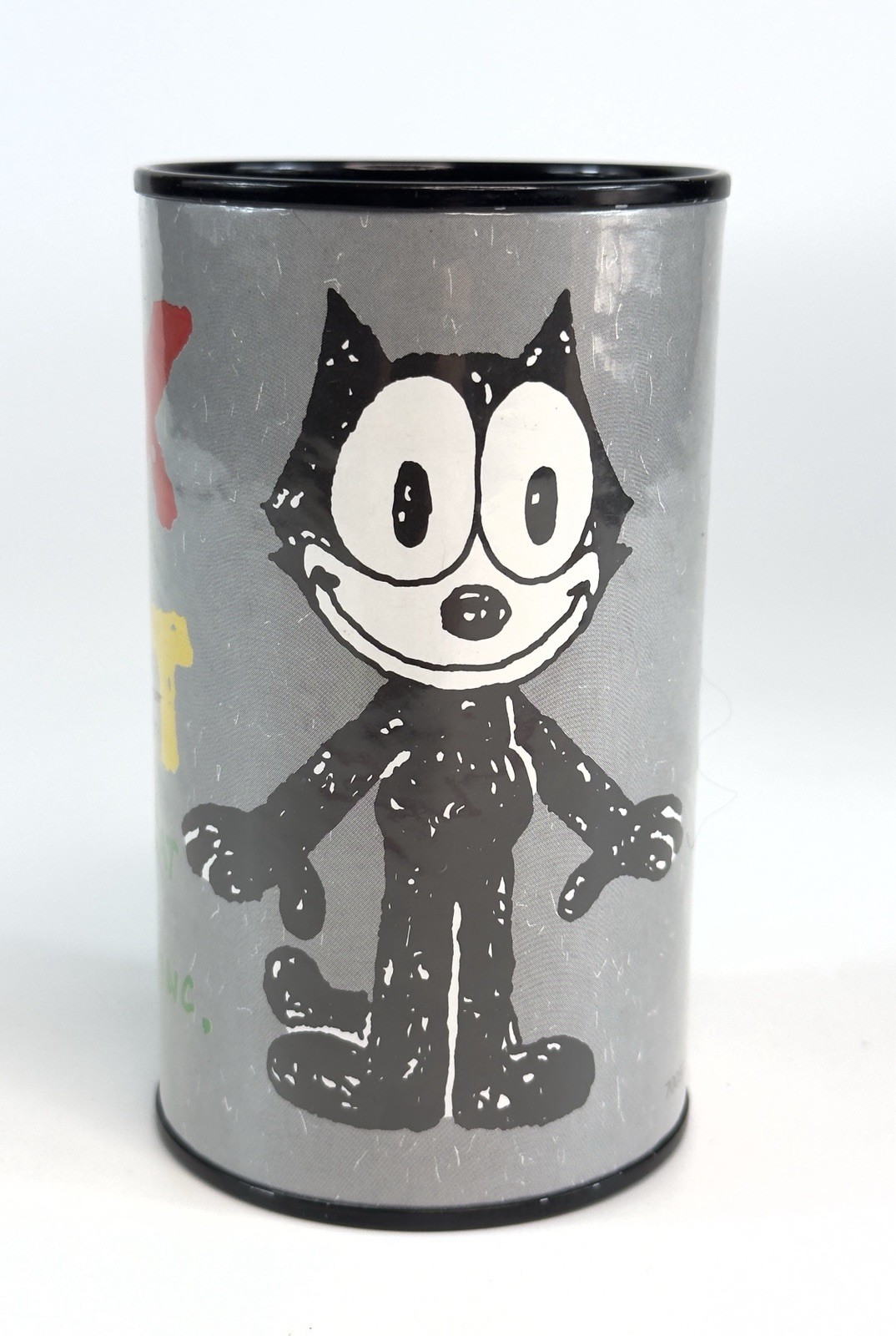 Vintage Felix The Cat Cylinder Coin Bank Container Vintage Felix The Cat Cylinder Coin Bank Container