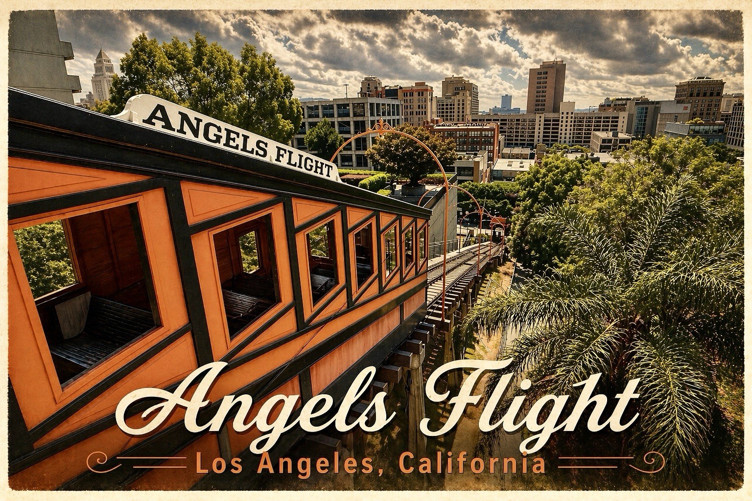 Greetings From Angels Flight Los Angeles California MODERN Postcard B585 Greetings From Angels Flight Los Angeles California MODERN Postcard B585