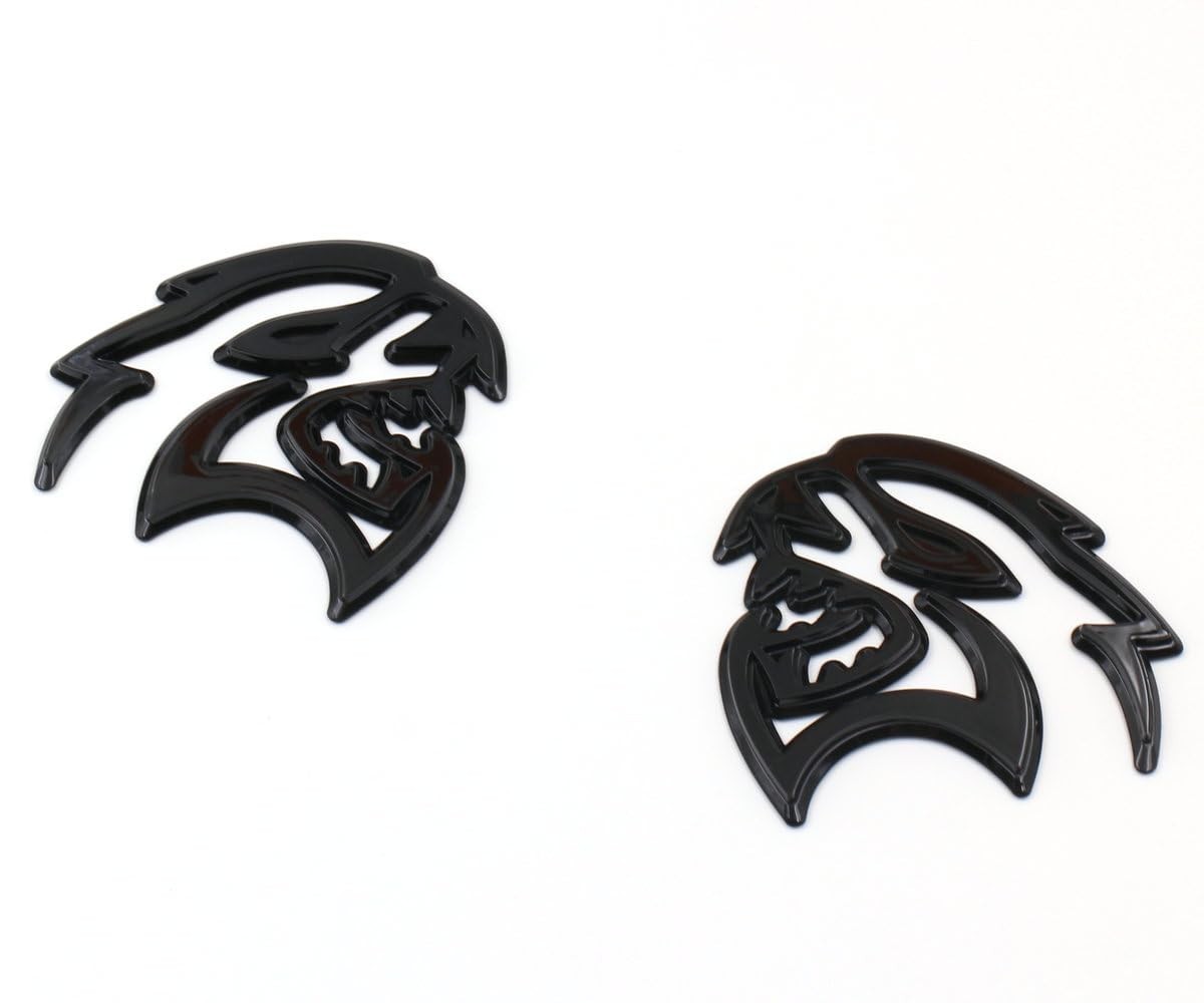 2PCS Hellcat Fender Side Emblem Badge Decal Compatible with Hellcat Gloss Black 2PCS Hellcat Fender Side Emblem Badge Decal Compatible with Hellcat Gloss Black