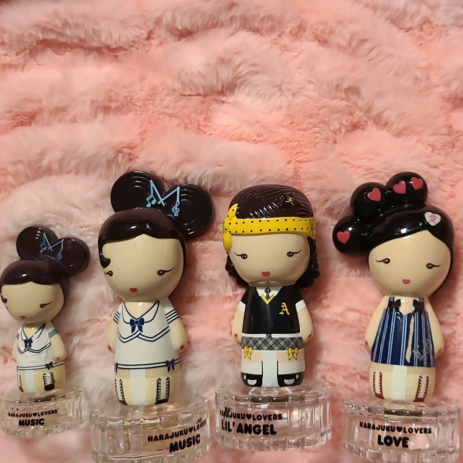 Lot of 4 Gwen Stefani's Harajuku Lovers Lil' Angel & Music Doll Perfume Bottles Lot of 4 Gwen Stefani's Harajuku Lovers Lil' Angel & Music Doll Perfume Bottles