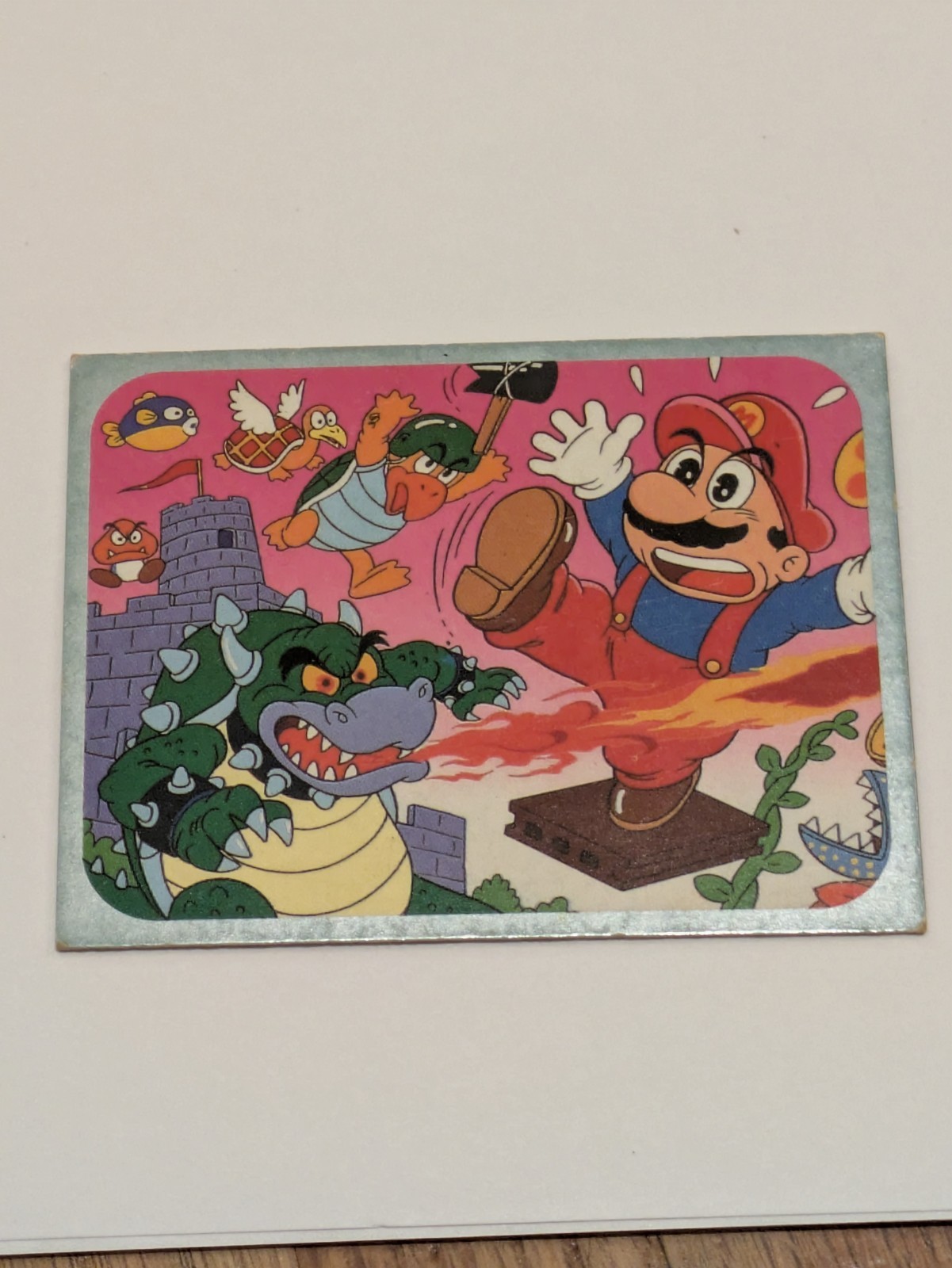 vtg rare 1985 Nintendo Amada Super Mario Bros Mini Card 324 - Mario Bowser vtg rare 1985 Nintendo Amada Super Mario Bros Mini Card 324 - Mario Bowser