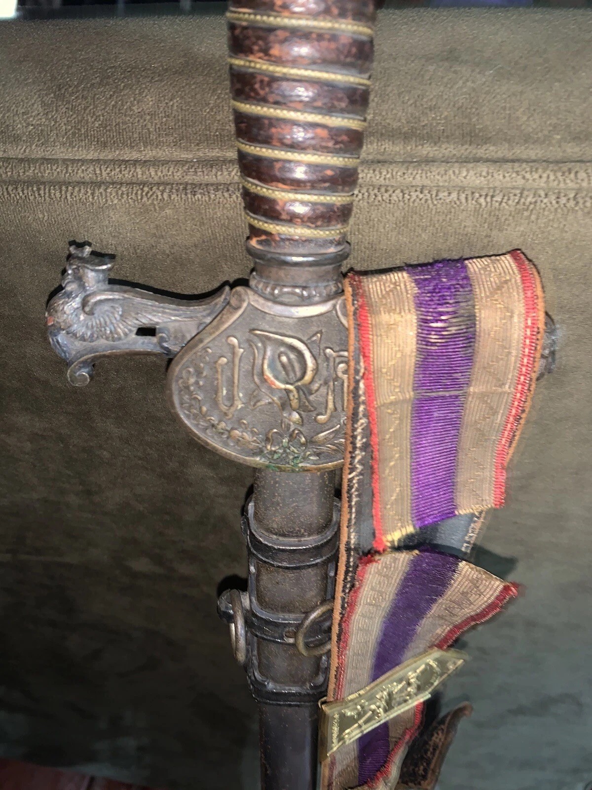 ANTIQUE KNIGHTS OF PYTHIAS FCB SWORD & SCABBARD FRATERNAL CEREMONIAL SWORD