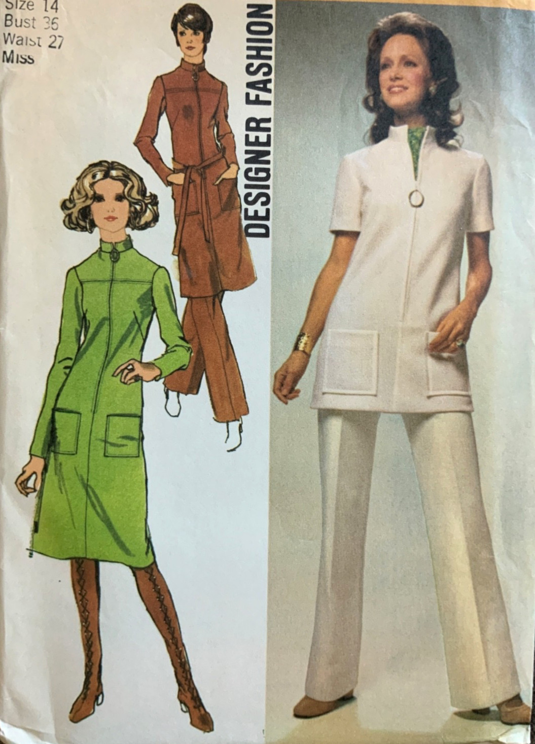 NEW Vtg 1970s Misses SIMPLICITY SEWING PATTERN 9509 Sz 14 Dress Tunic Pants Uncu NEW Vtg 1970s Misses SIMPLICITY SEWING PATTERN 9509 Sz 14 Dress Tunic Pants Uncu