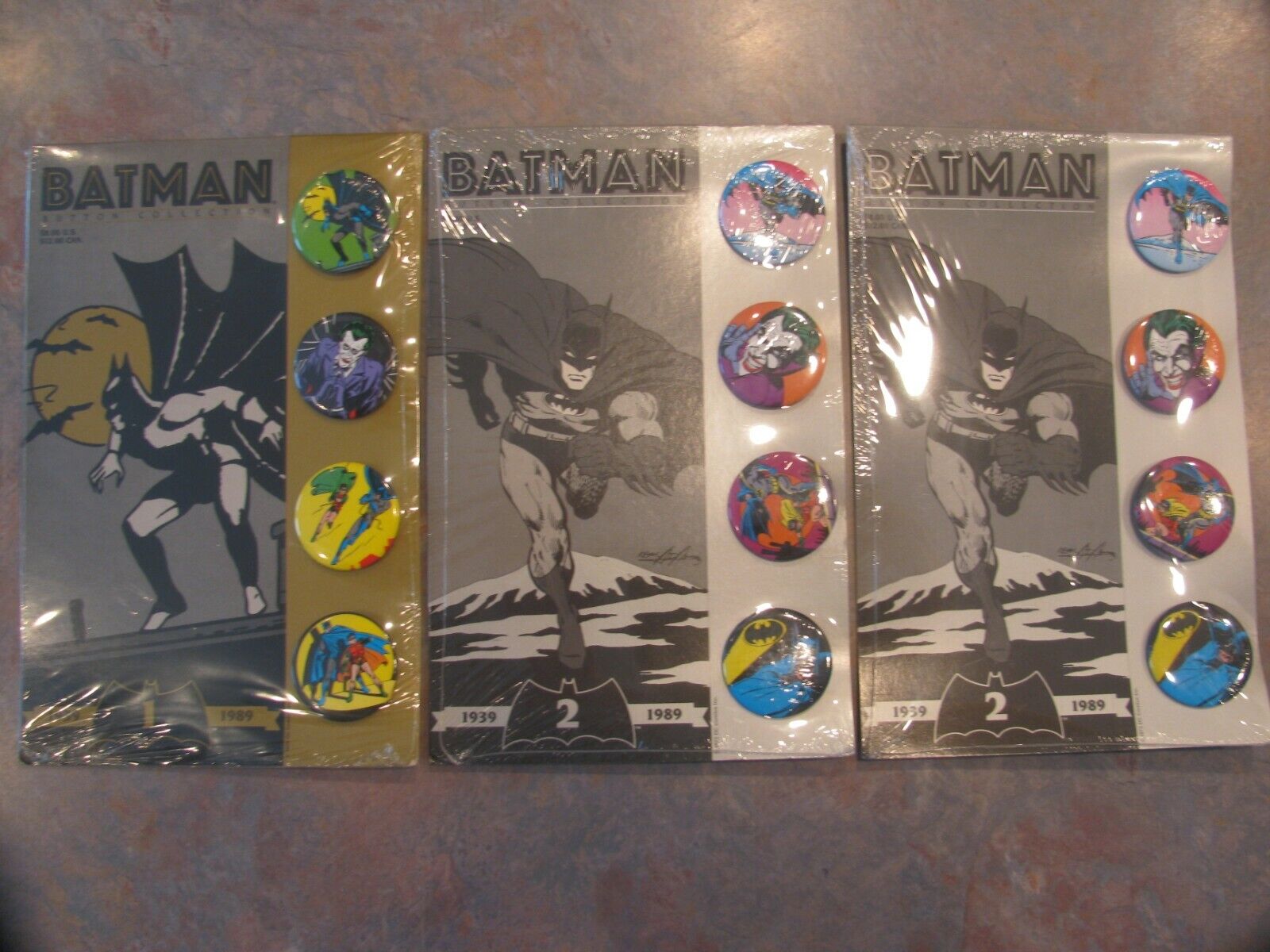 Batman Button Collection 1989, Lot of (12) New,Sealed