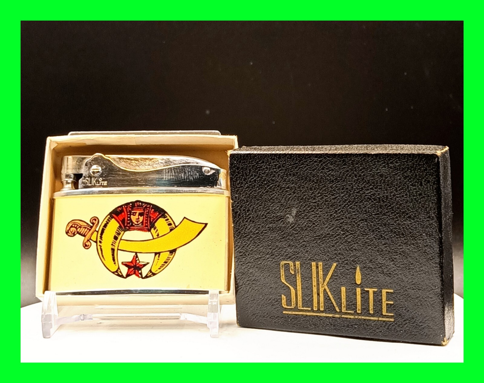 Unfired Vintage 1950's Shriners Petrol Cigarette Lighter w/ Original Box Working Unfired Vintage 1950's Shriners Petrol Cigarette Lighter w/ Original Box Working
