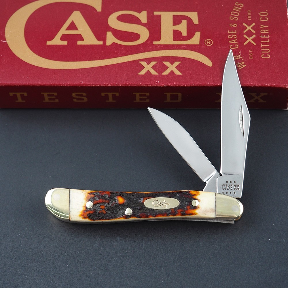 Case XX Genuine Red Deer Stag Peanut Stainless Steel Pocket Knife NIB - 09443 Case XX Genuine Red Deer Stag Peanut Stainless Steel Pocket Knife NIB - 09443