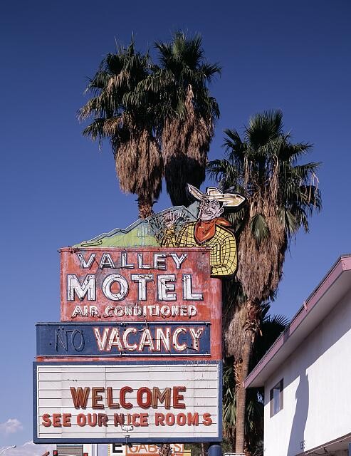 Old Valley Motel sign on historic Freemont Street in Las Vegas, Nevada Old Valley Motel sign on historic Freemont Street in Las Vegas, Nevada