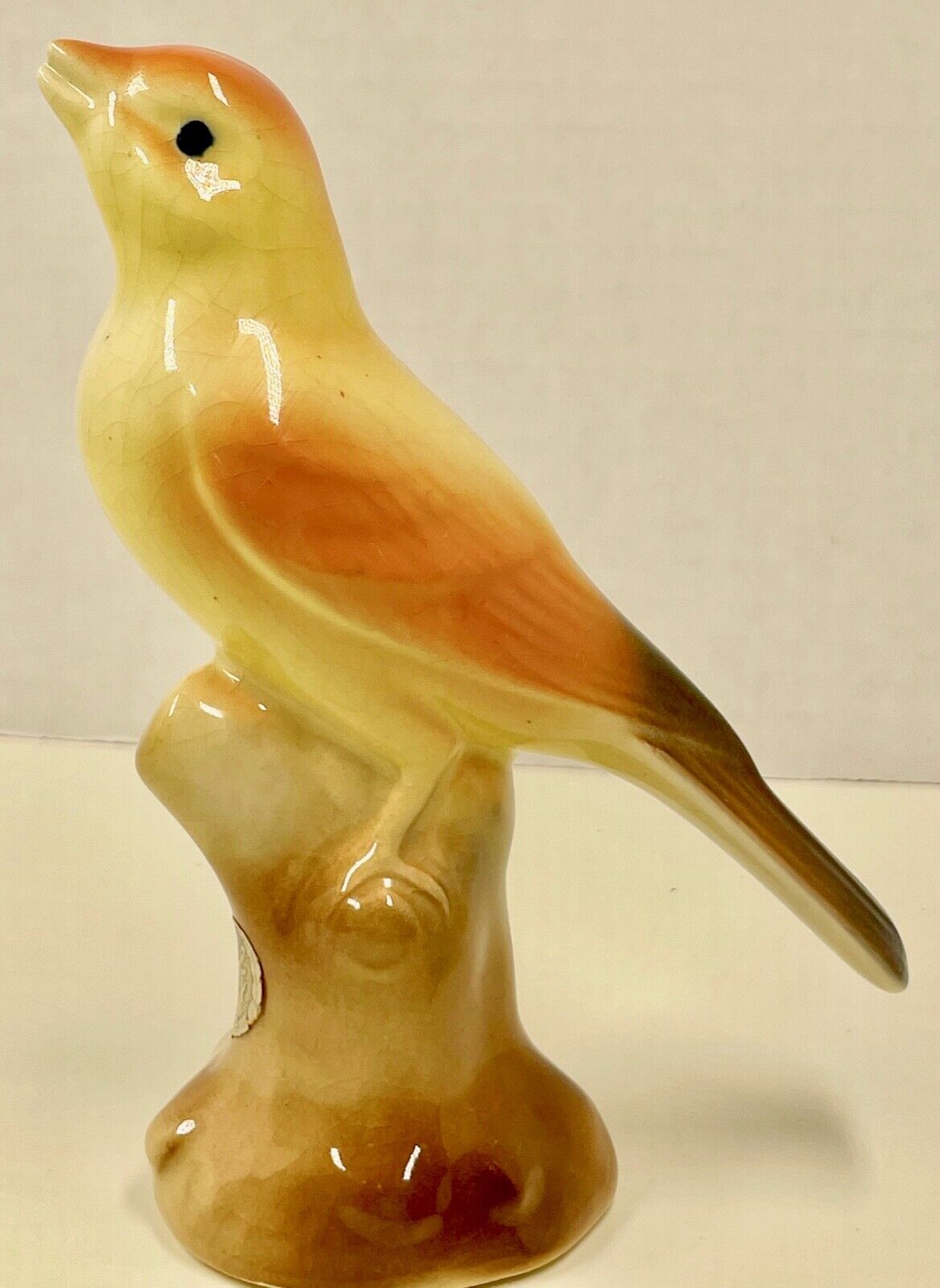 Vintage Royal Copley Yellow & Orange Porcelain Bird Collectible Figurine 5\