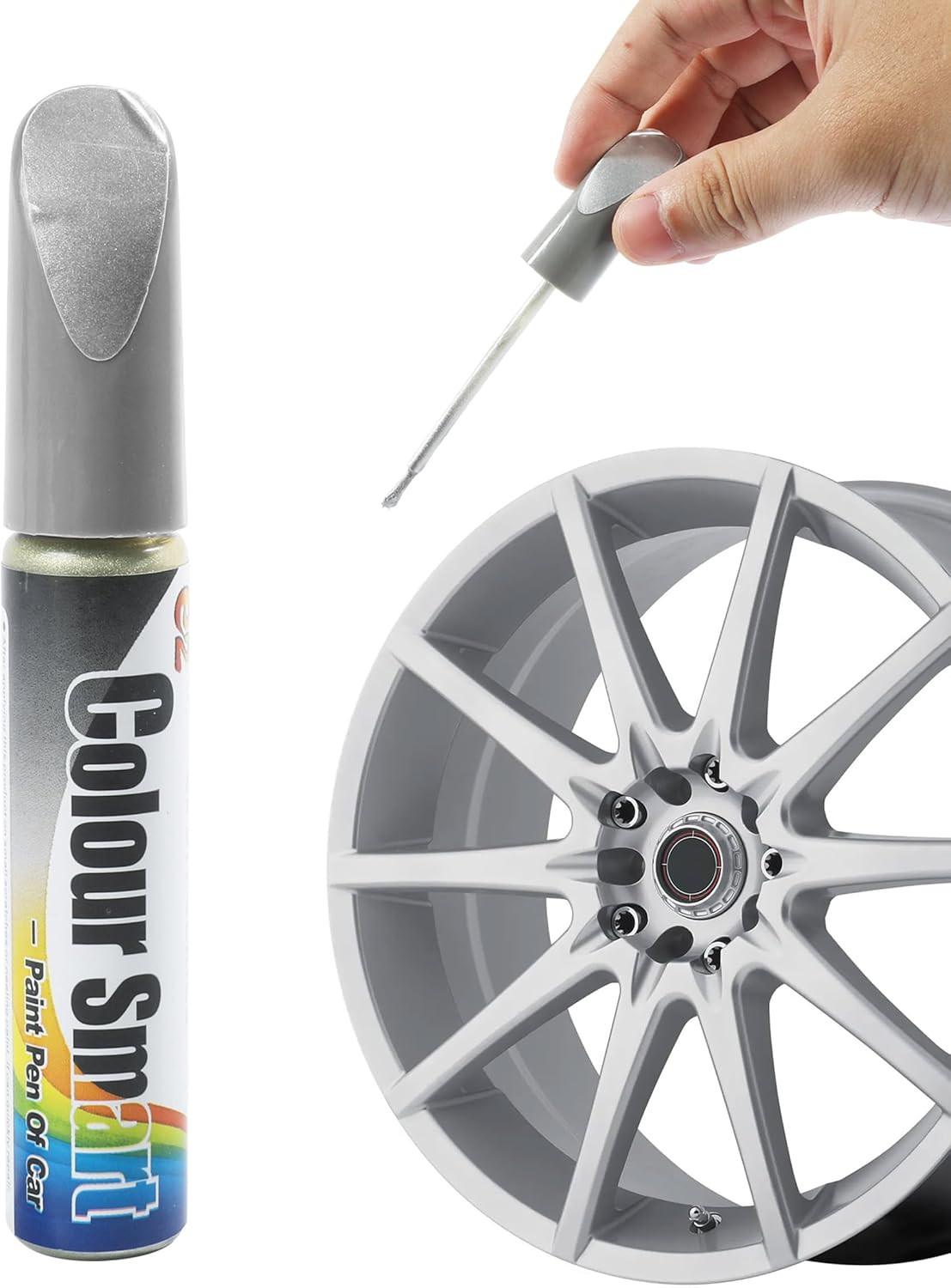 Car Touch up Paint Rim Repair Kit Wheel Scratch Remover Pen Quick Easy Silver
