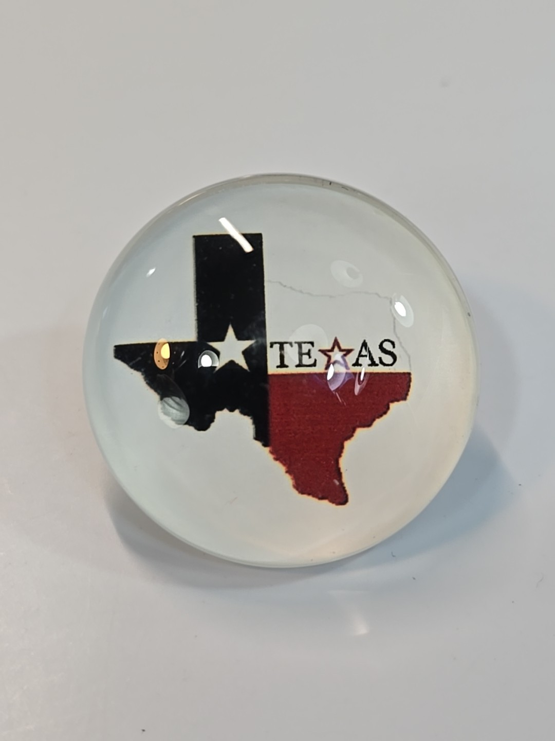 Texas Travel Souvenir Fridge Magnet Round Domed Acrylic Texas Flag