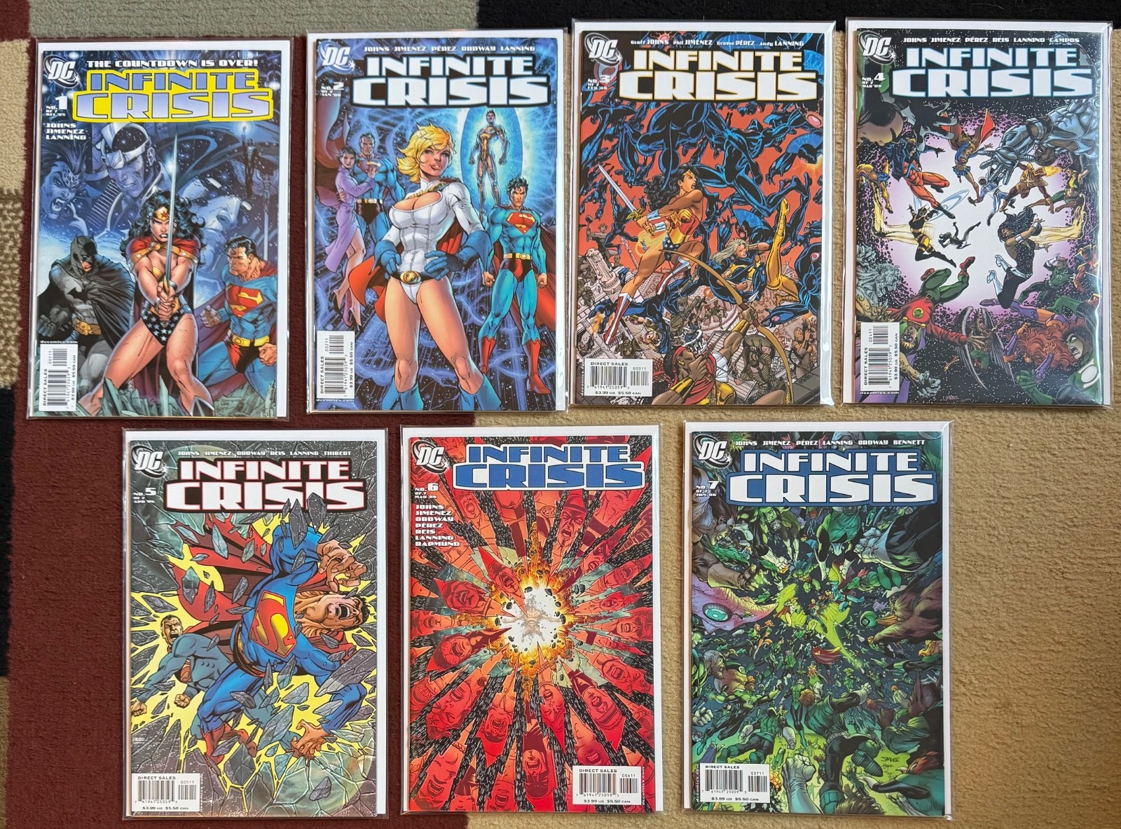 Infinite Crisis set #1-7 (Newsstand), 1st Blue Beetle III, Infinite Crisis set #1-7 (Newsstand), 1st Blue Beetle III,
