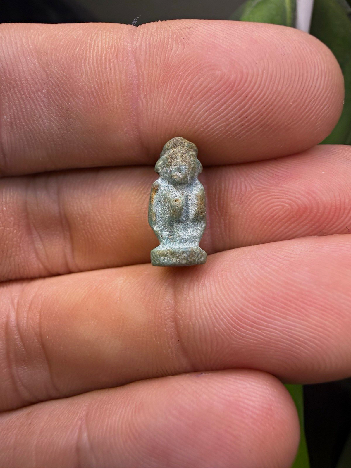 Ancient Egyptian Faience Bes Amulet, Late Period to Ptolemaic C. 664-30 BC Ancient Egyptian Faience Bes Amulet, Late Period to Ptolemaic C. 664-30 BC