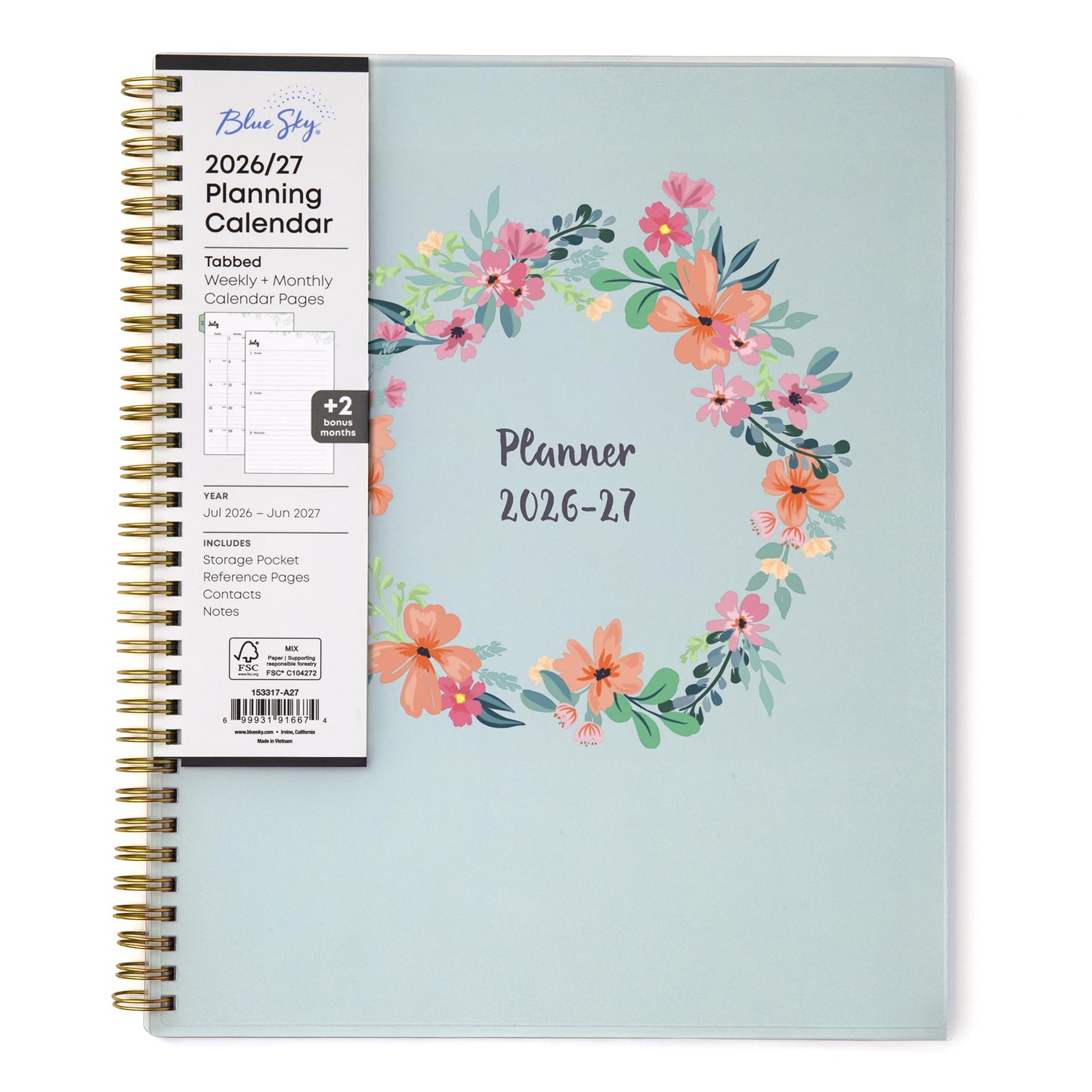 Blue Sky 2026-2027 Weekly and Monthly Academic 8.5" x 11", Laurel- 2026/2027 Blue Sky 2026-2027 Weekly and Monthly Academic 8.5" x 11", Laurel- 2026/2027