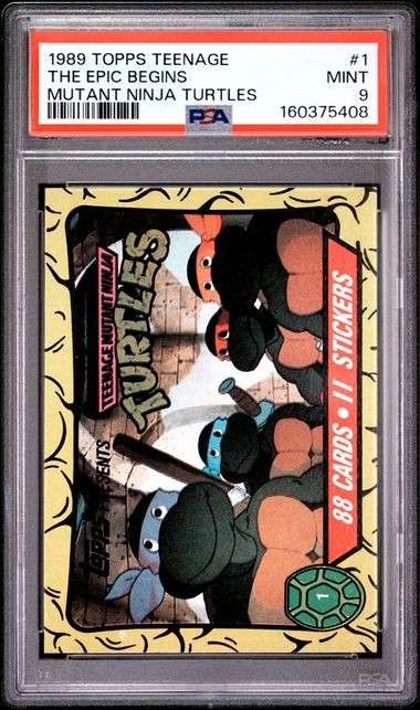 1989 Topps Teenage Mutant Ninja Turtle #1 The Epic Begins : PSA 9 1989 Topps Teenage Mutant Ninja Turtle #1 The Epic Begins : PSA 9