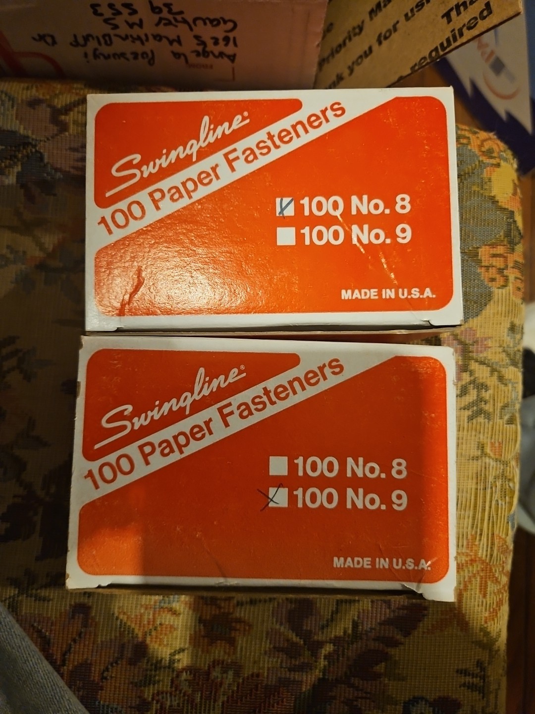 LOT of 2.5Vintage Swingline No. 8 Brass Paper Fasteners 1” OPEN BOX 200 Pc LOT of 2.5Vintage Swingline No. 8 Brass Paper Fasteners 1” OPEN BOX 200 Pc