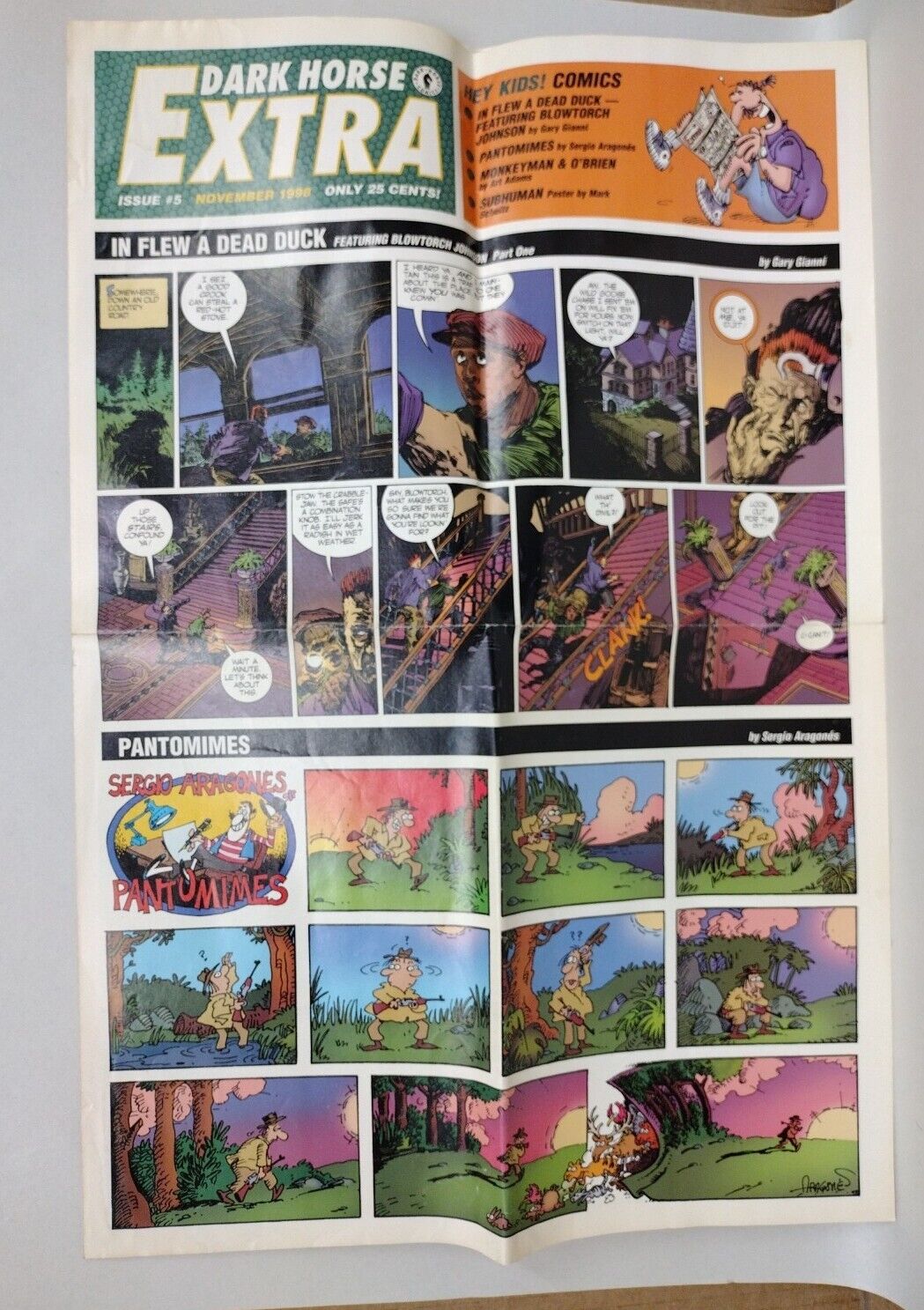Dark Horse Extra #5 (1998) 21.5 X 14.5 Comic Newspaper Art Adams Sergio Aragones